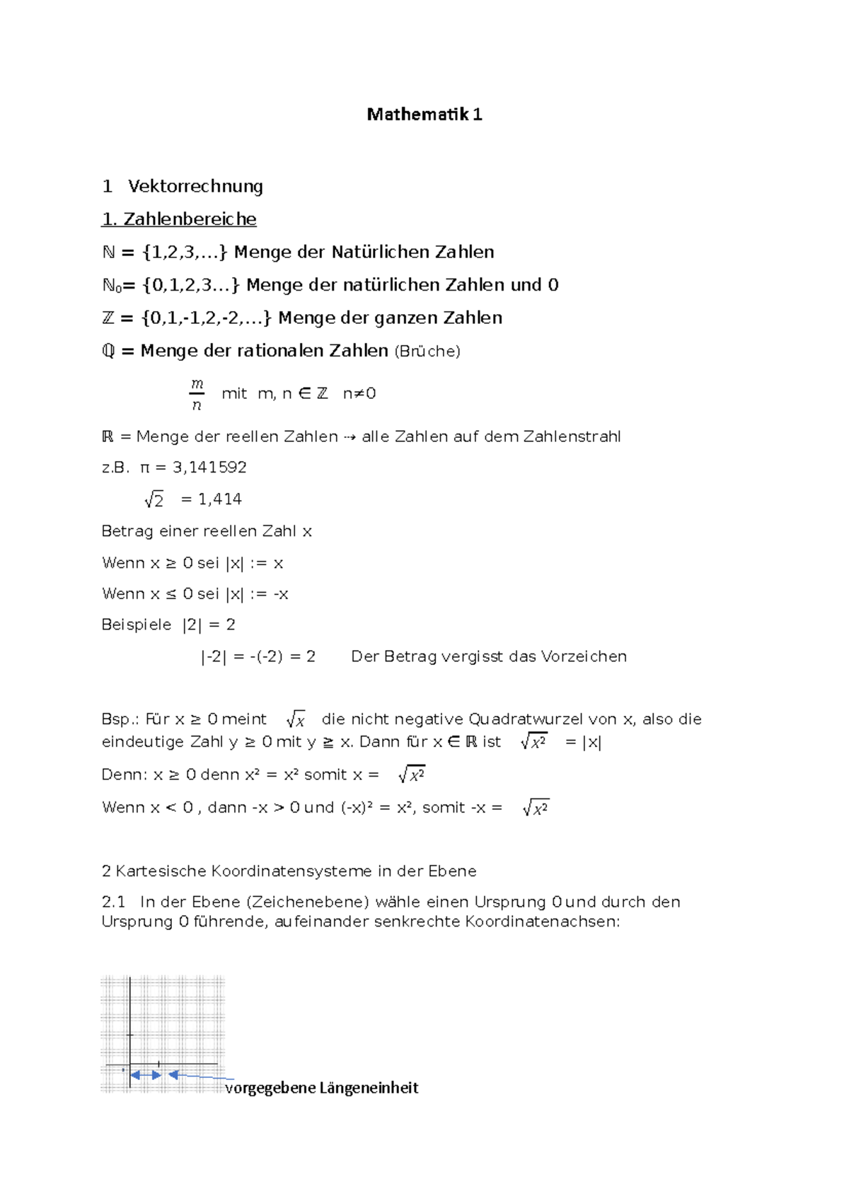 Vektorrechnung Und Geometrie In Ebenen - Mathematik 1 1 Vektorrechnung ...