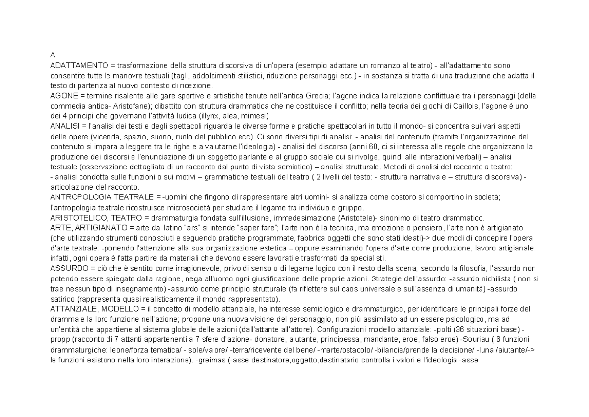 Storia Del Teatro E Dello Spettacolo Unimi Dizionario Pavis - rappresenta il modulo B della materia "Storia del