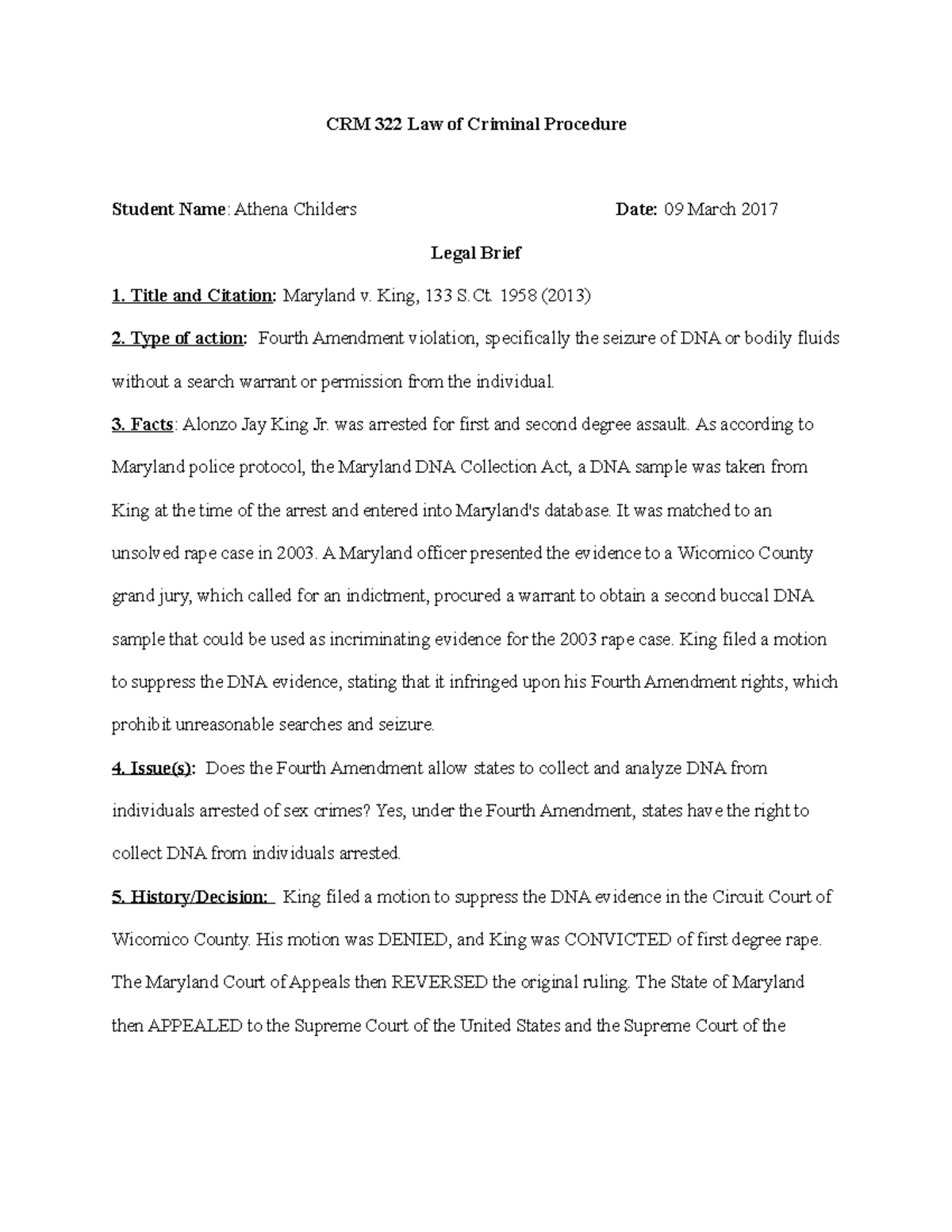 legal-brief-chapter-7-maryland-v-king-crm-322-law-of-criminal