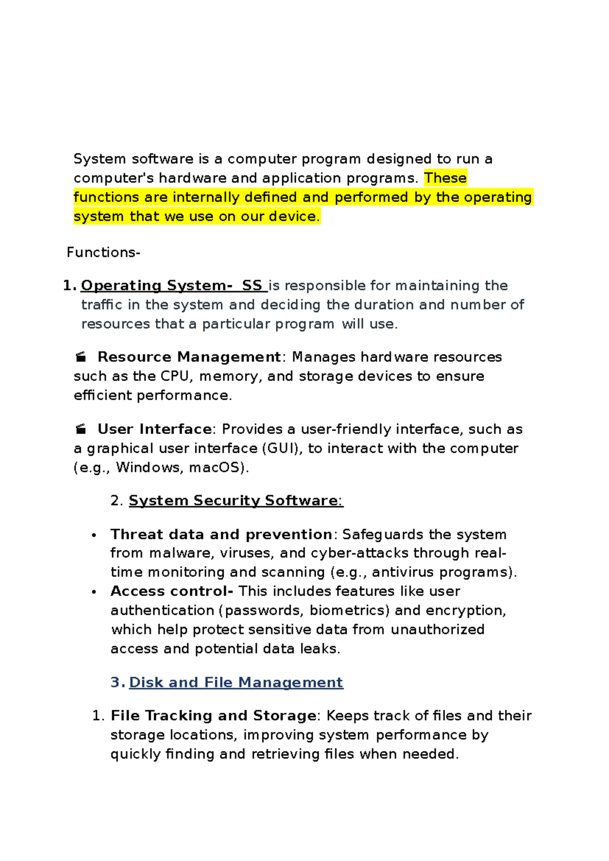 system software-computer-ICT-Application and functions-used for 6th and ...