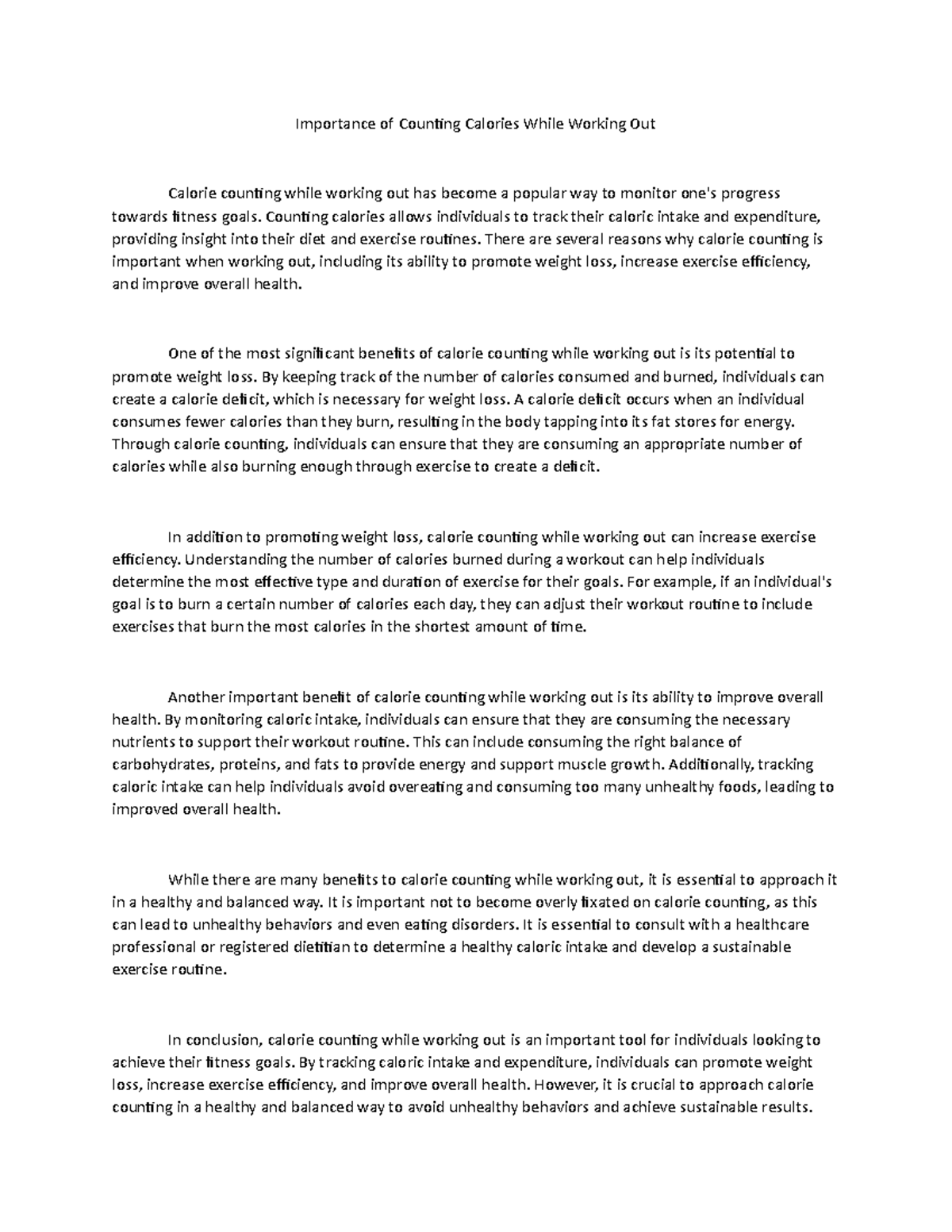 Importance of Counting Calories While Working Out Counting calories