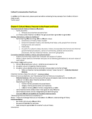 Intercultural Communication Notes 2 - October 17, 2022 Chapter 5 ...