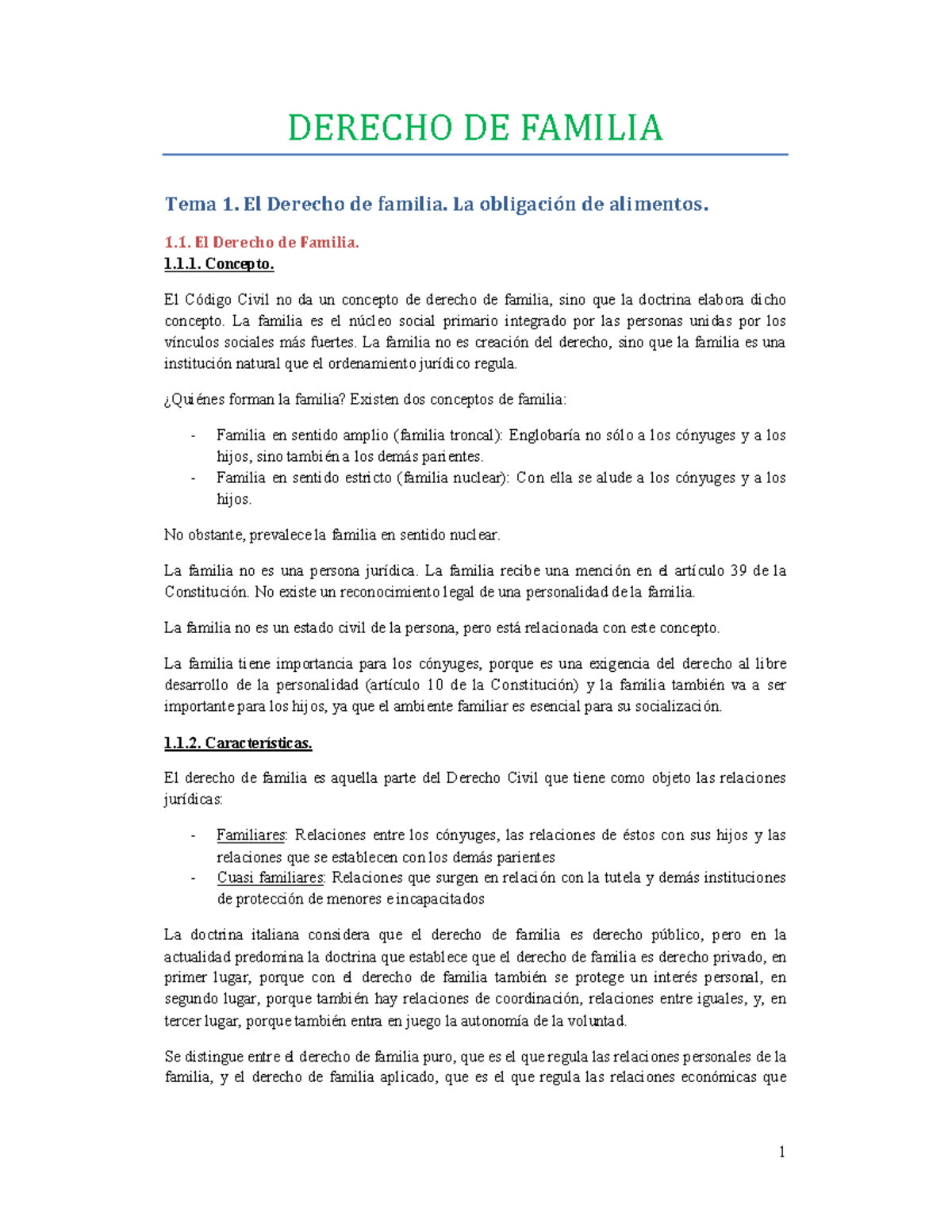 Derecho De Familia Y Sucesiones Derecho De Familia Tema 1 El Derecho De Familia La De 9520