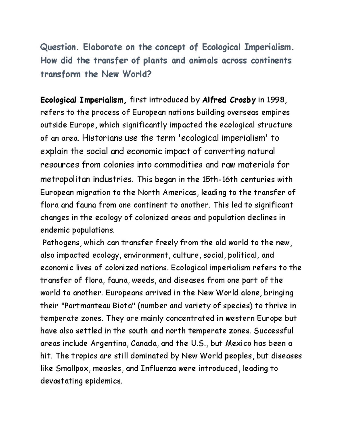 Untitled document - rev - Question. Elaborate on the concept of ...
