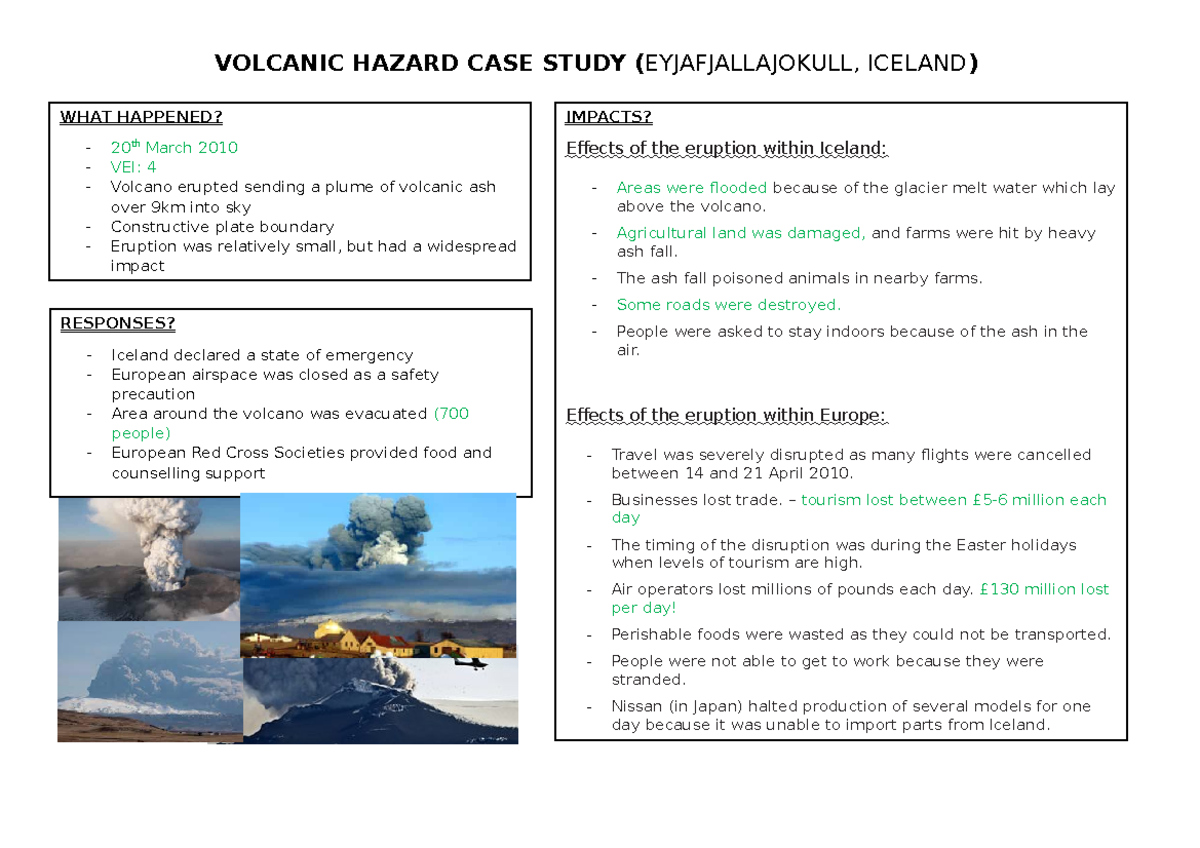 case study on volcanoes