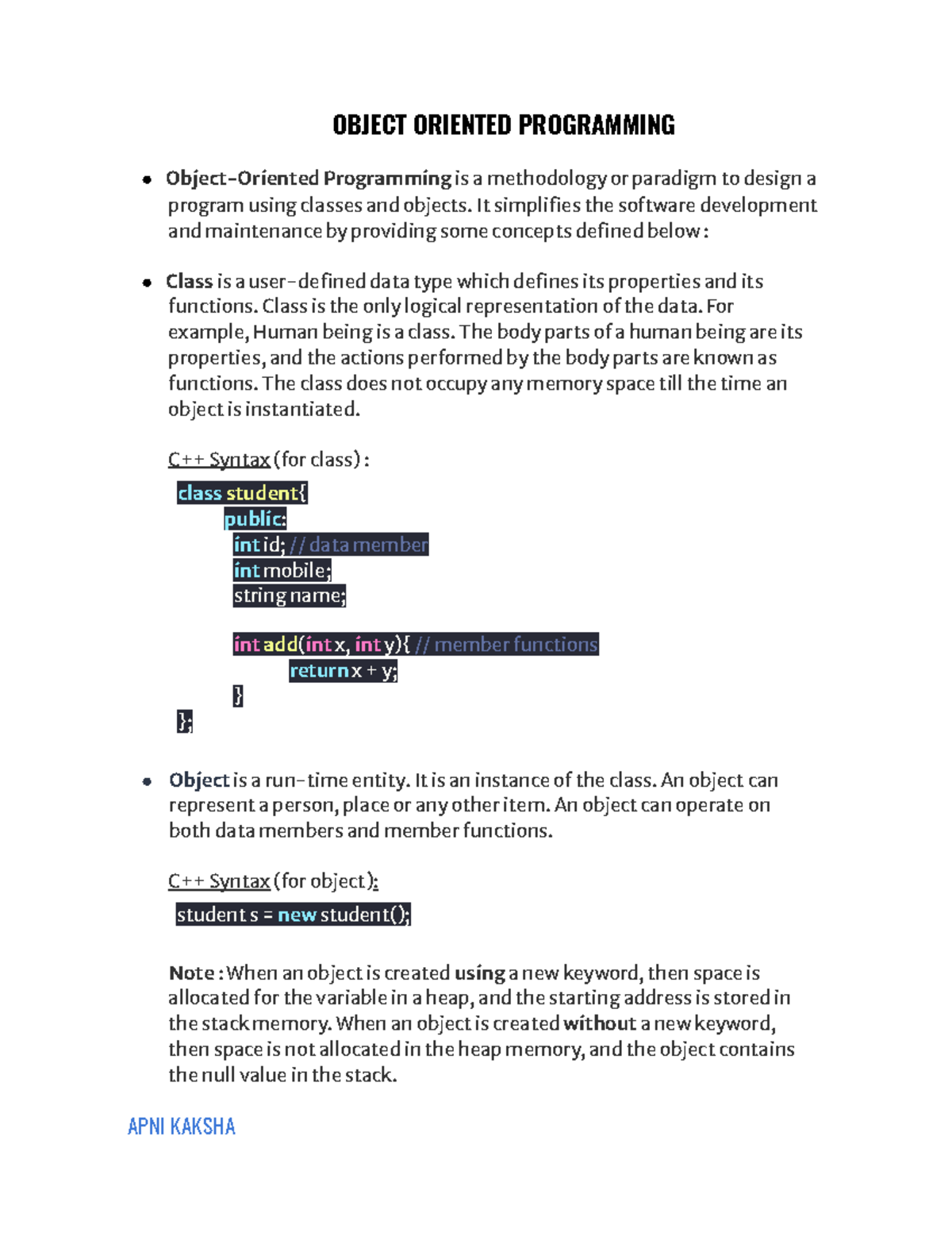 Object Oriented Programming (1) (1)-2 - OBJECT ORIENTED PROGRAMMING ...