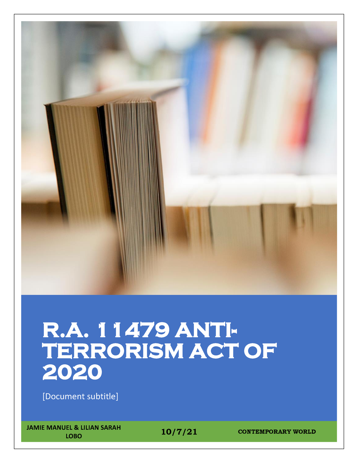 anti terrorism act of 2020 essay