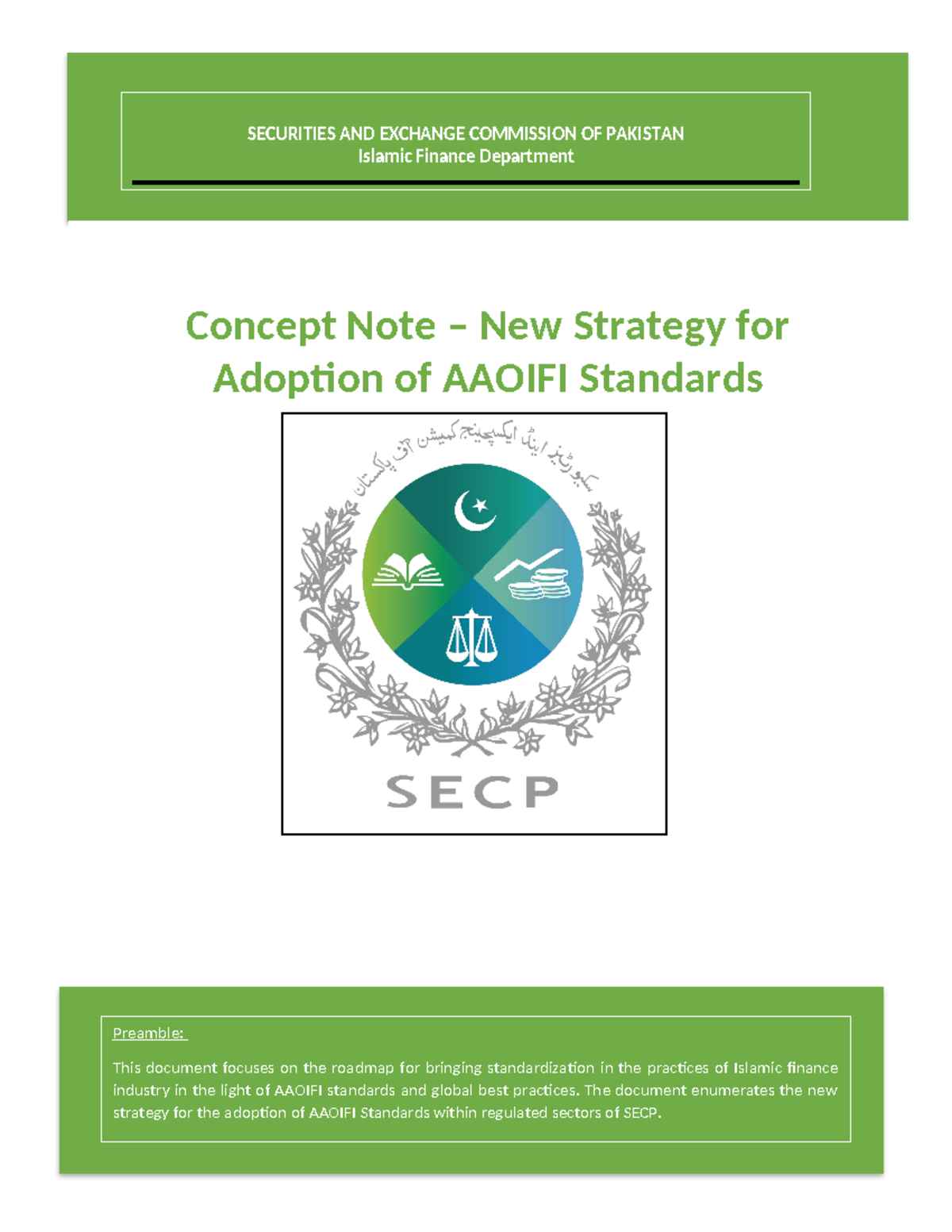 Consultation paper Strategy for Aaoifi Shariah Standards - Concept Note ...