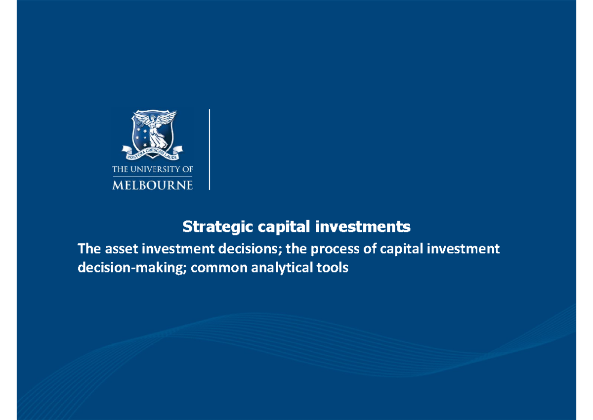 8.1-Strategic Investment - Strategic Capital Investments The Asset ...