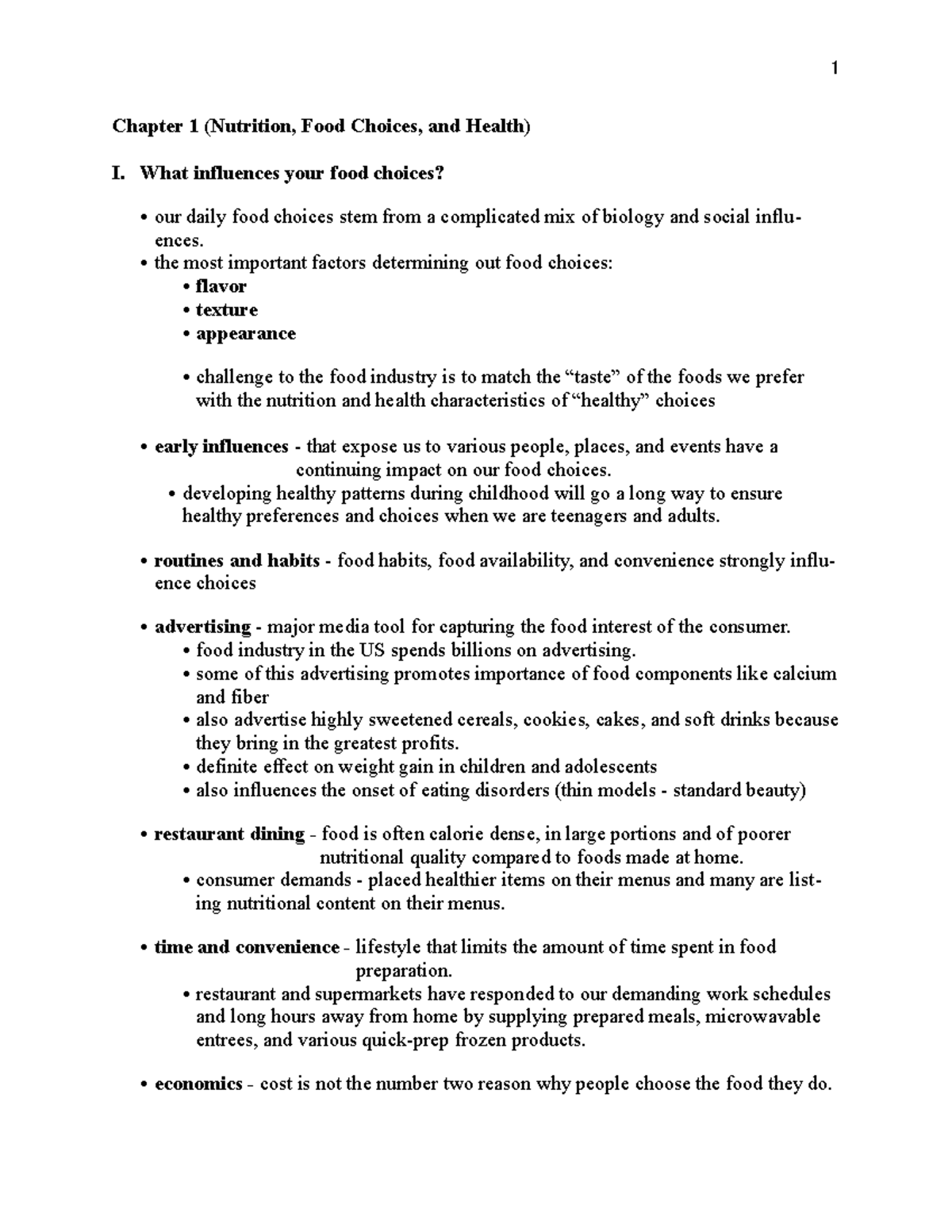 Nutrition Exam1 Copy - Study Guide - 1 Chapter 1 (Nutrition, Food ...