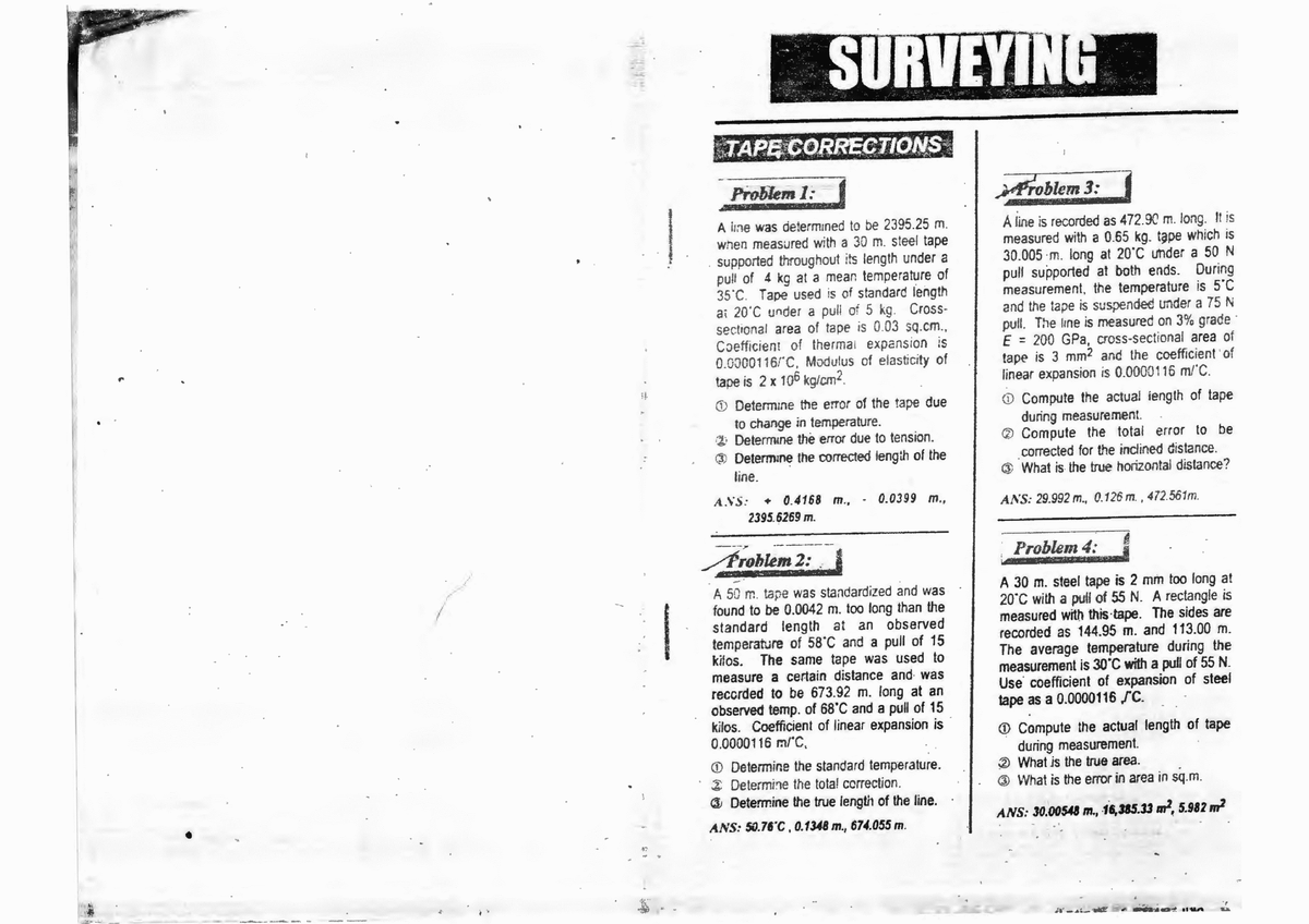 Surveying By Besavilla Lecture - BS Civil Engineering - Studocu