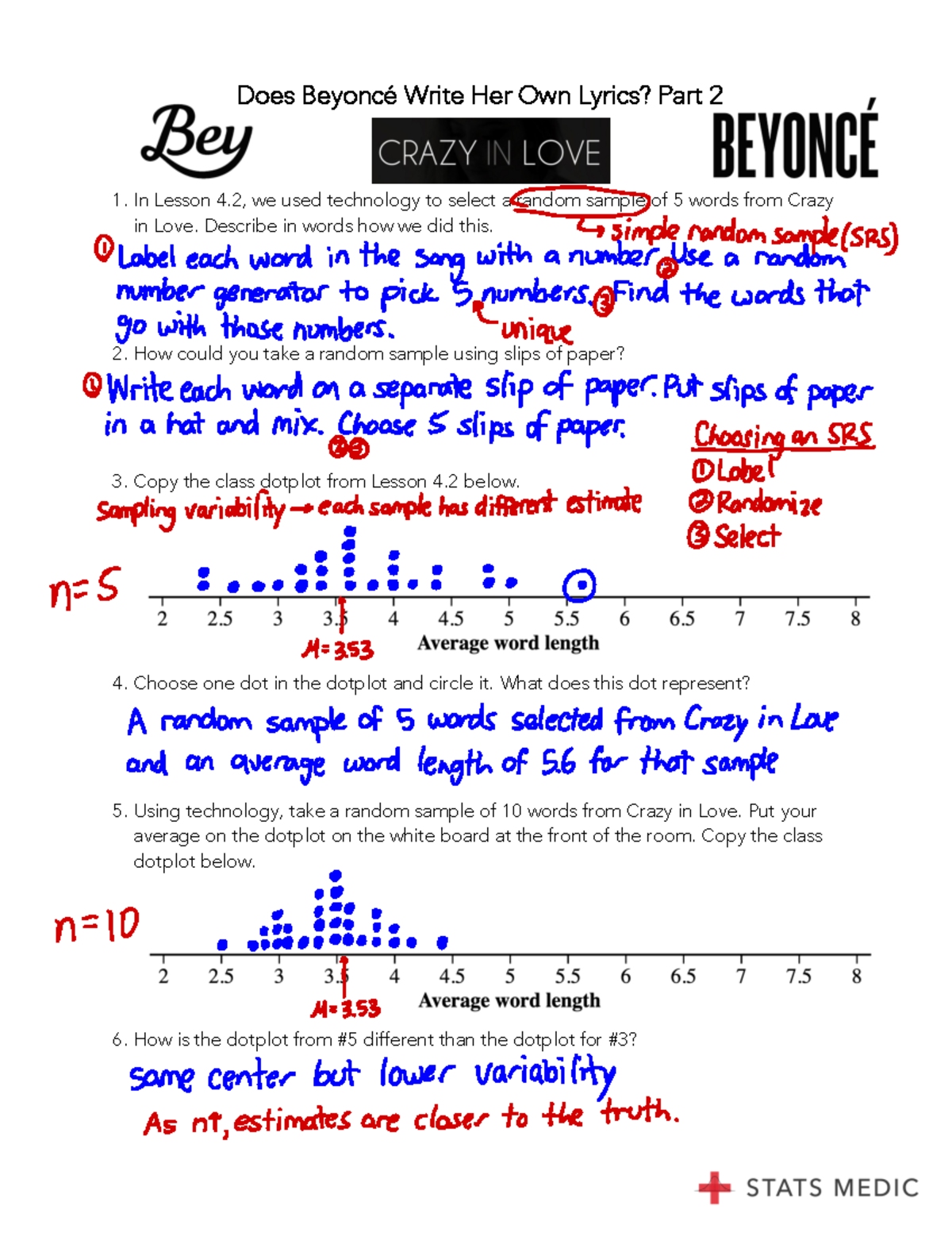 Lesson+4 - answer - Does Beyoncé Write Her Own Lyrics? Part 2 1. In ...