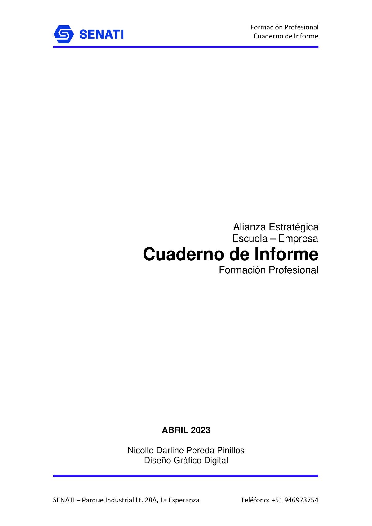 Cuaderno De Informe Semana 06 Cuaderno De Informe Alianza Estratégica