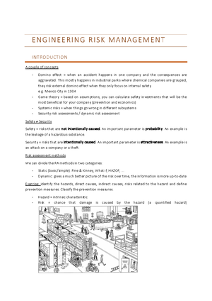 Samenvatting ERM - Reniers - ENGINEERING RISK MANAGEMENT List of ...