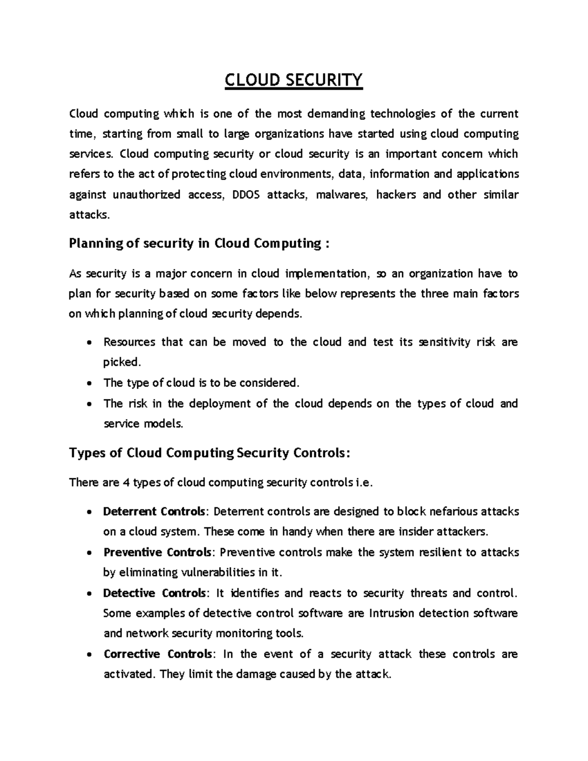 Importance of Cloud Security - CLOUD SECURITY Cloud computing which is ...