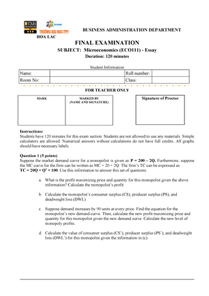 ECO111 Quizz 02 Spring 2024 - ECO111 Microeconomics Class: Term: Spring ...