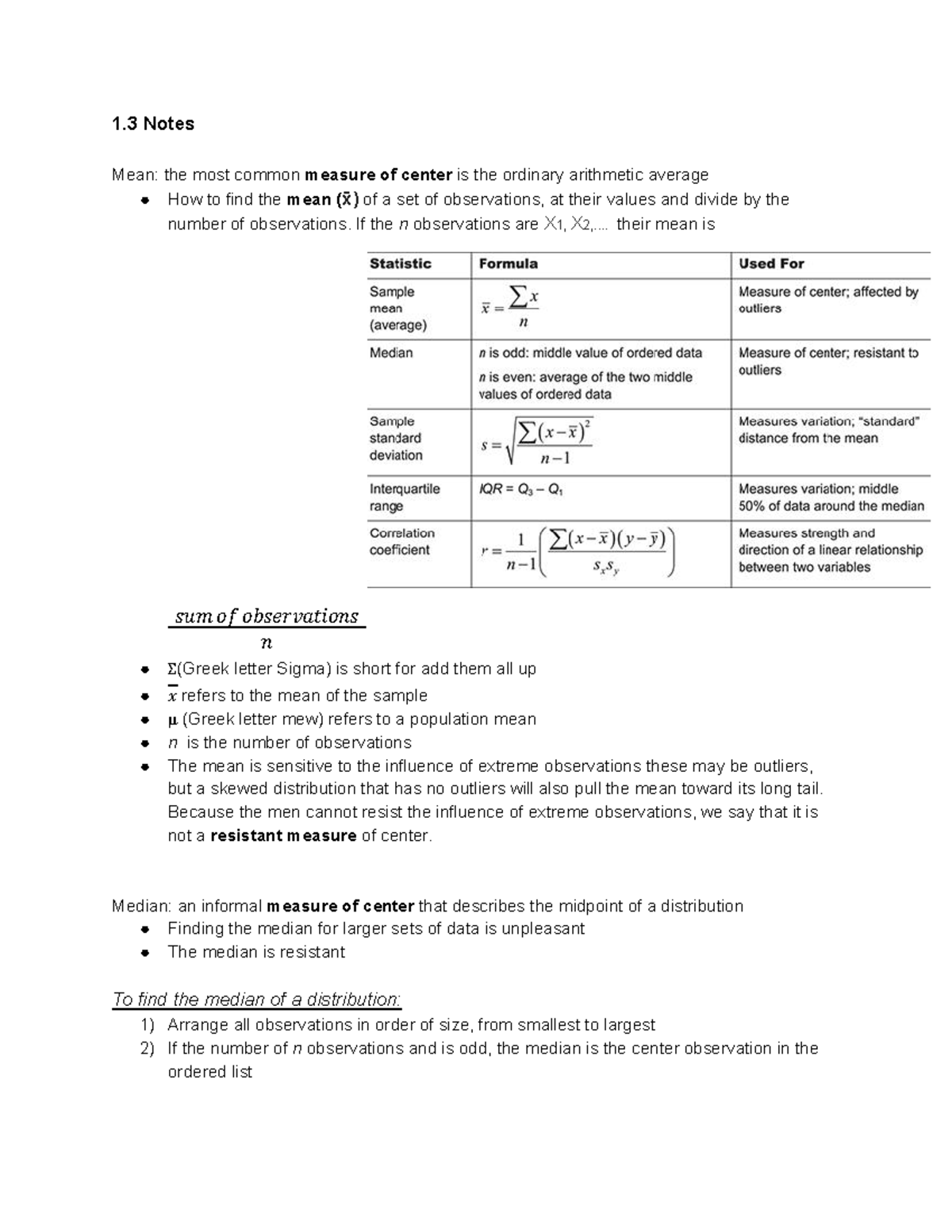 1-3-stat-notes-1-notes-mean-the-most-common-measure-of-center-is-the