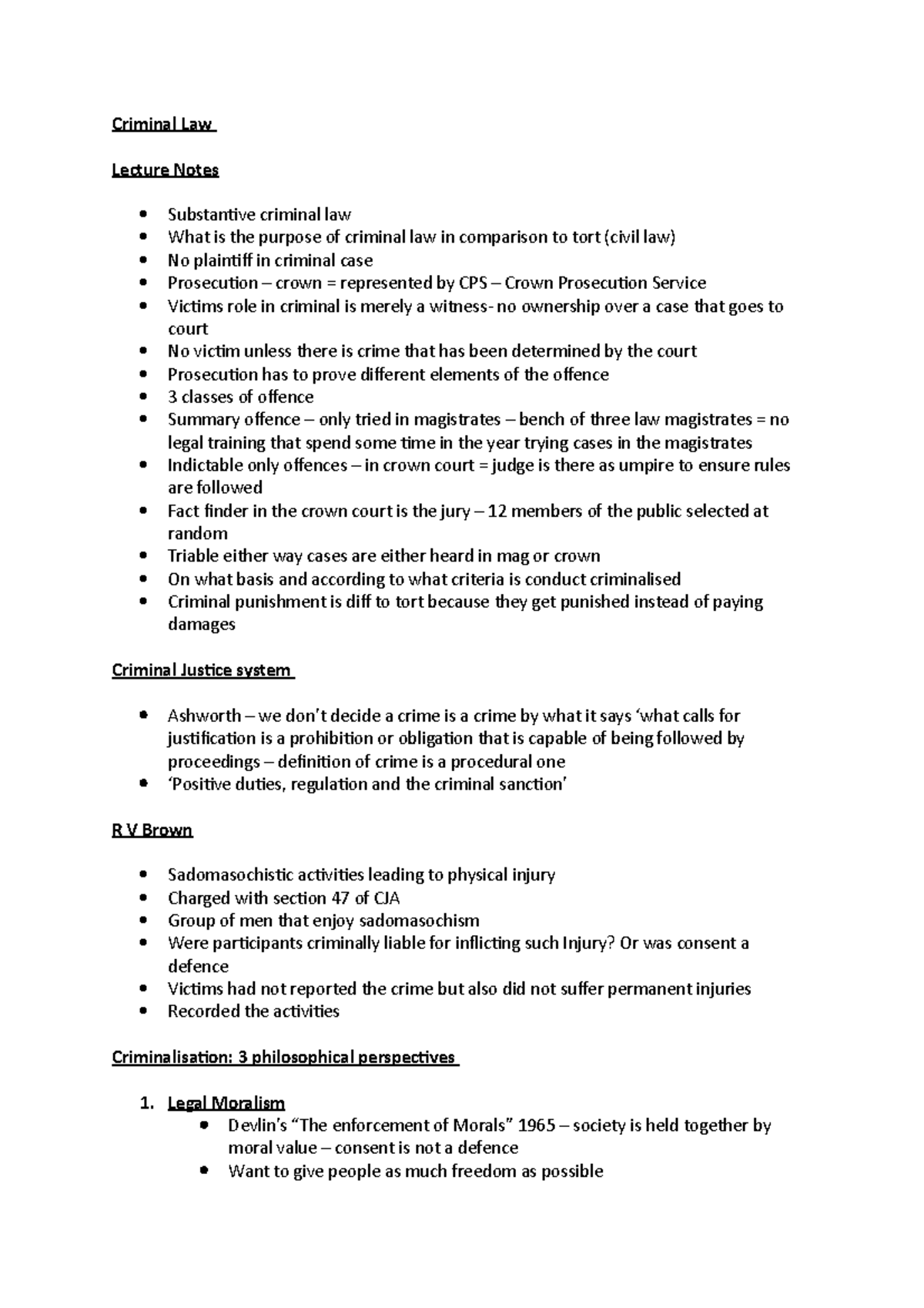 Criminal Law Lecture Notes - Criminal Law Lecture Notes Substantive ...