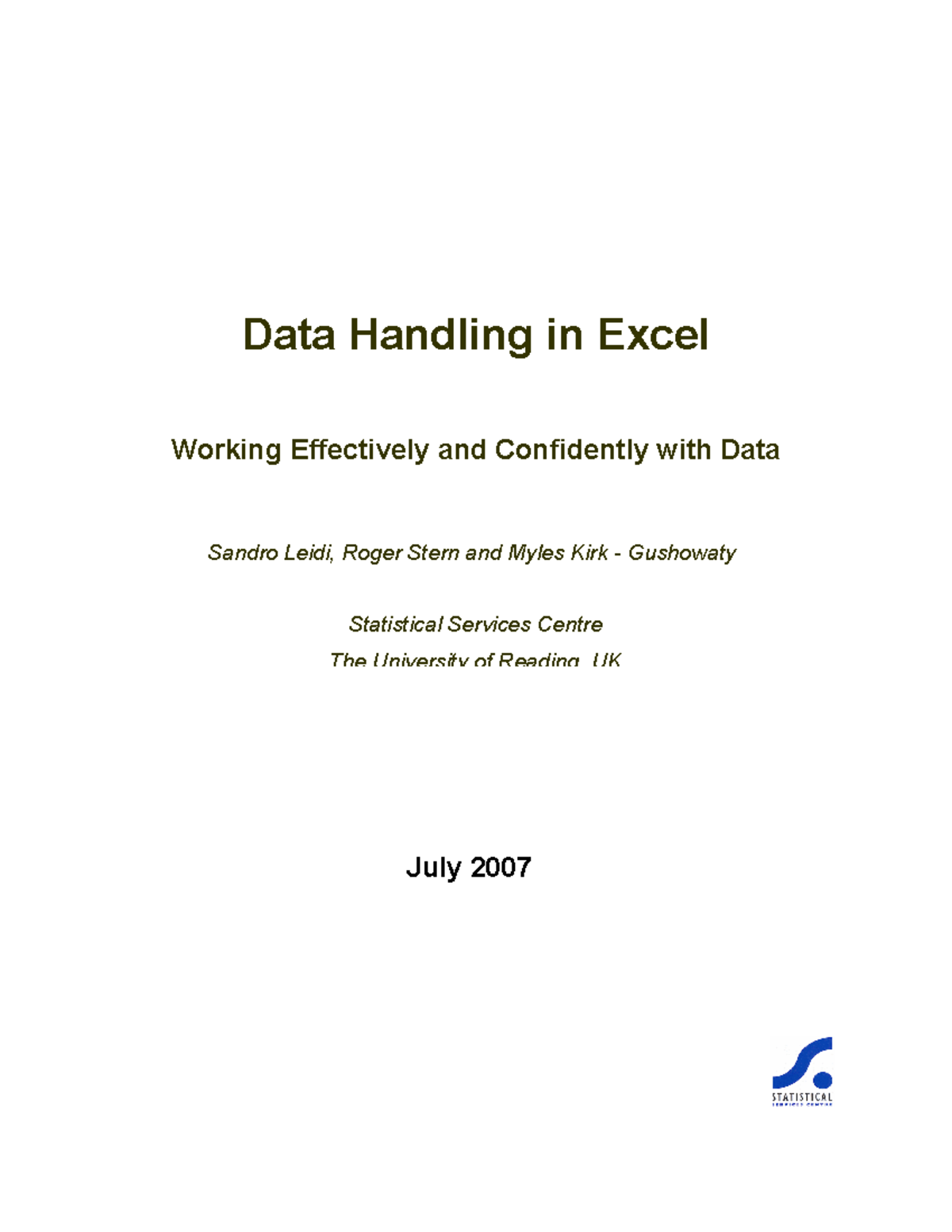 Handling Data using Excel - Data Handling in Excel Working Effectively ...