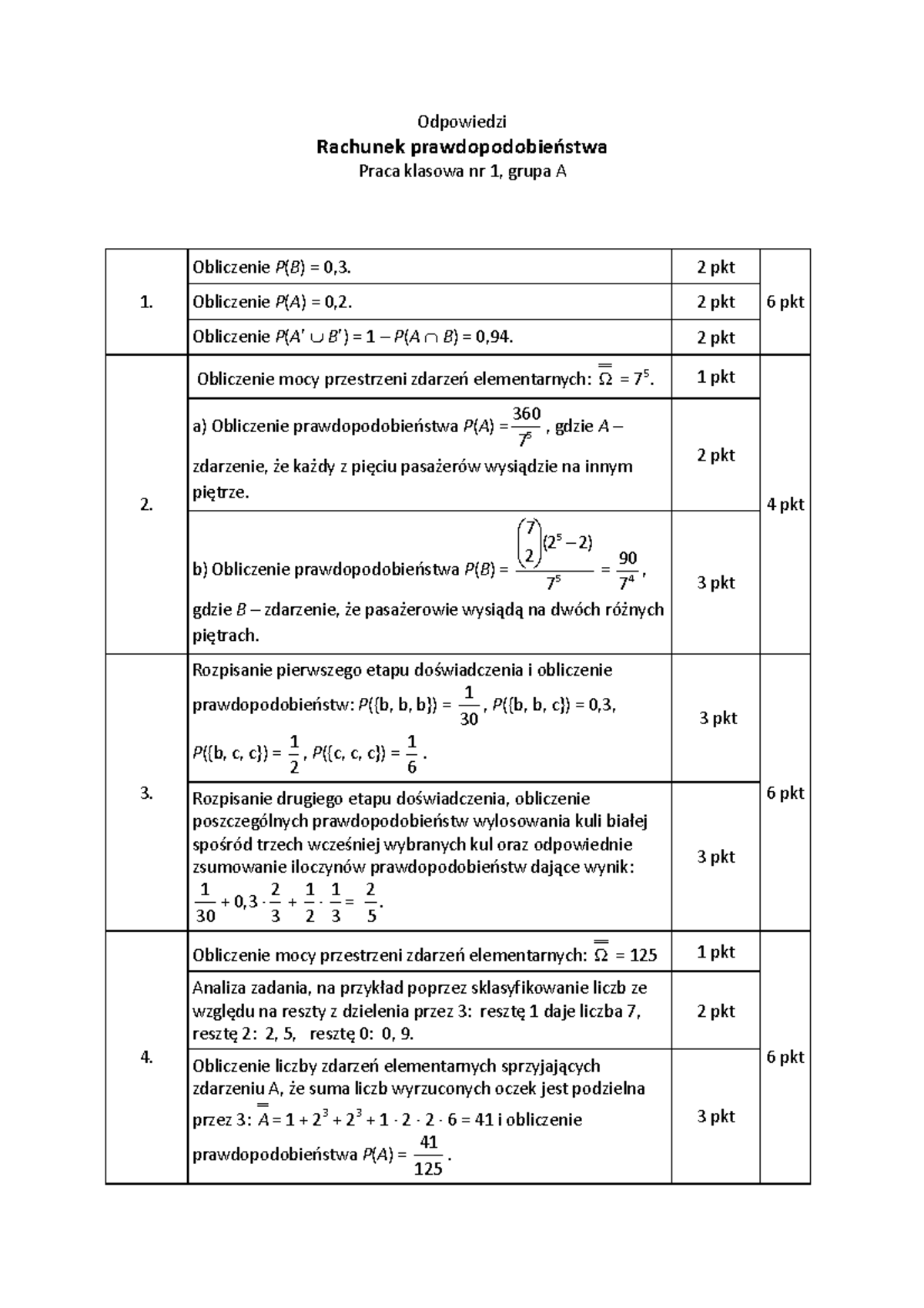 Rachunek Prawdopodobieństwa Sprawdzian Nowa Era 2014 Odpowiedzi www.studocu.com