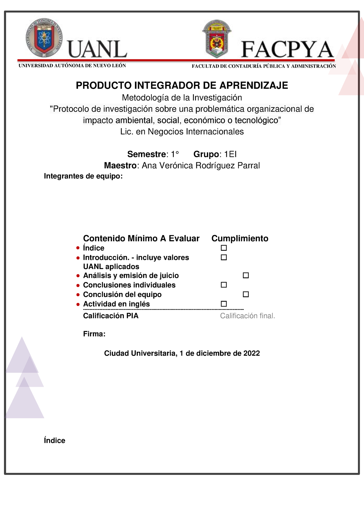 PIA- Metodologia- Equipo 1 - PRODUCTO INTEGRADOR DE APRENDIZAJE ...