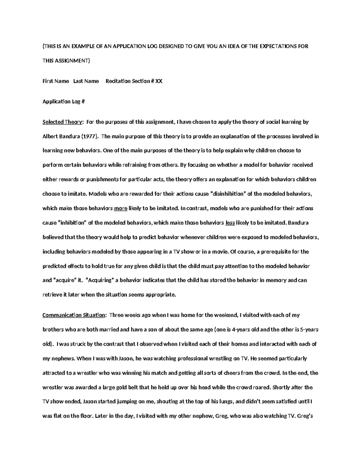 Fall2023Sample Application Log[10516 ] - (THIS IS AN EXAMPLE OF AN ...