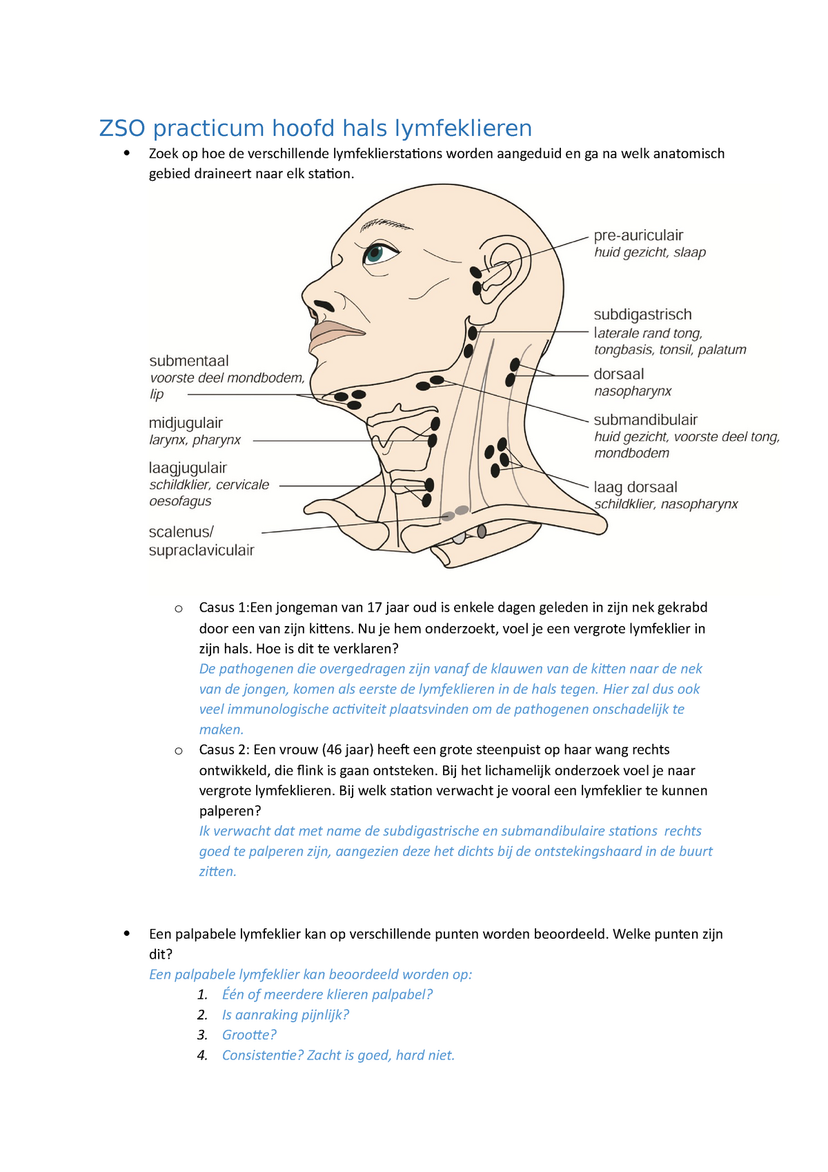 Zso Practicum Hoofd Hals Lymfeklieren Zso Practicum Hoofd Hals