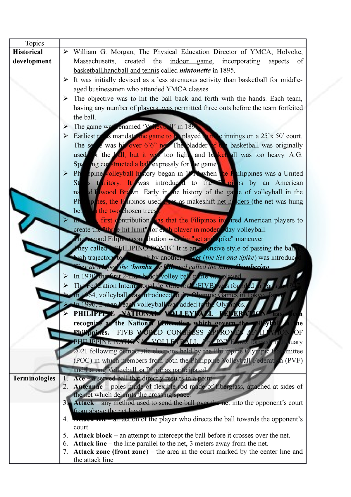 research topics volleyball