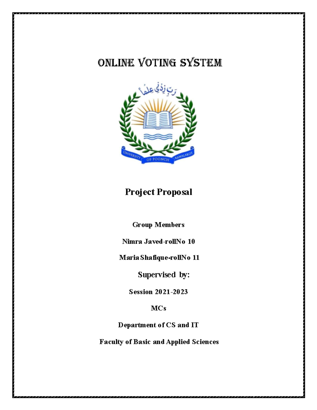 Online voting system - Online Voting system Project Proposal Group ...