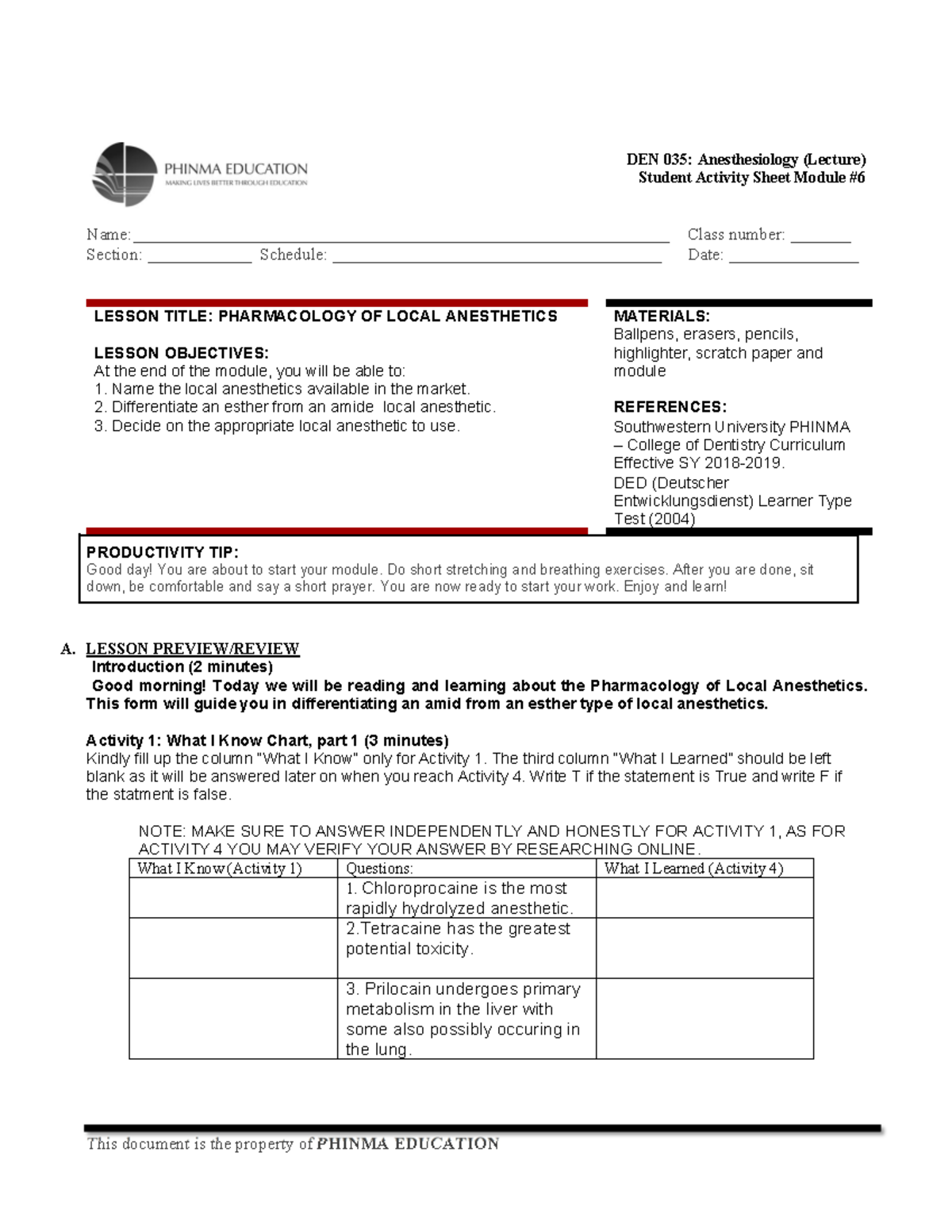 Sas Module 6 Den 035 Student Activity Sheet Module 6 Studocu