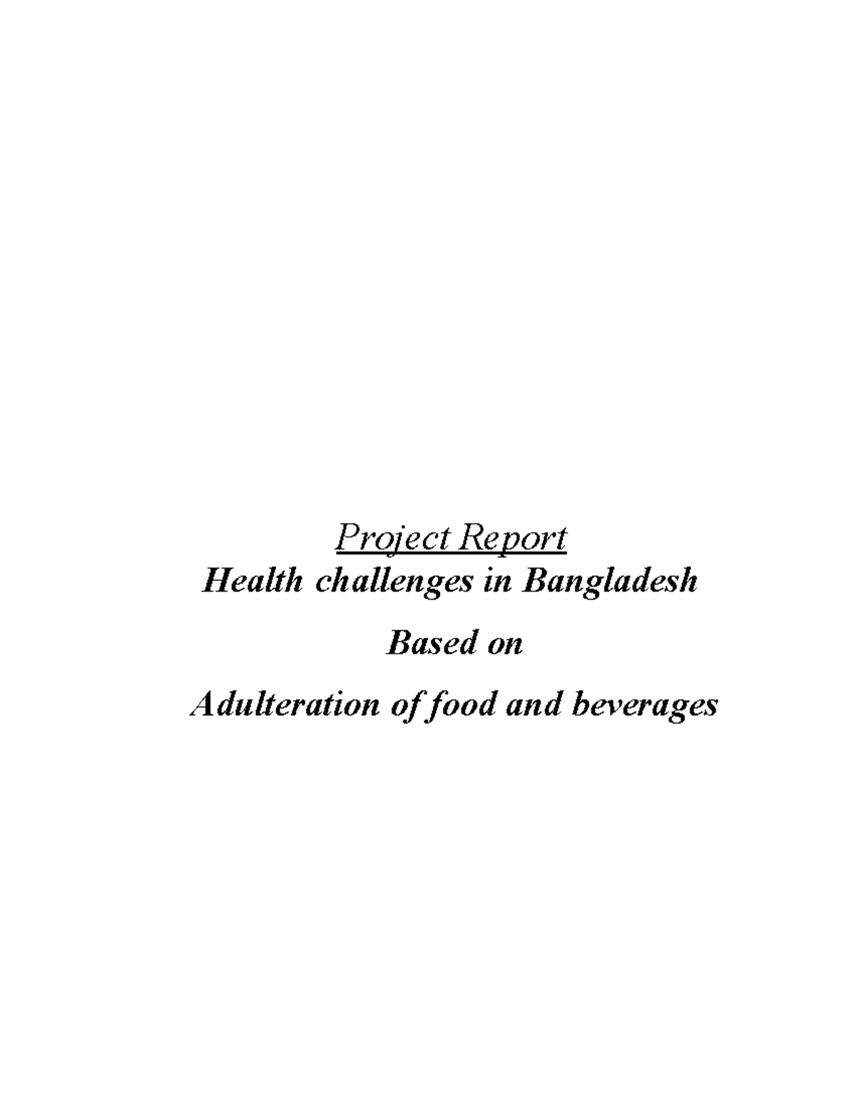 Health challenges in Bangladesh Based on Adulteration of food and ...