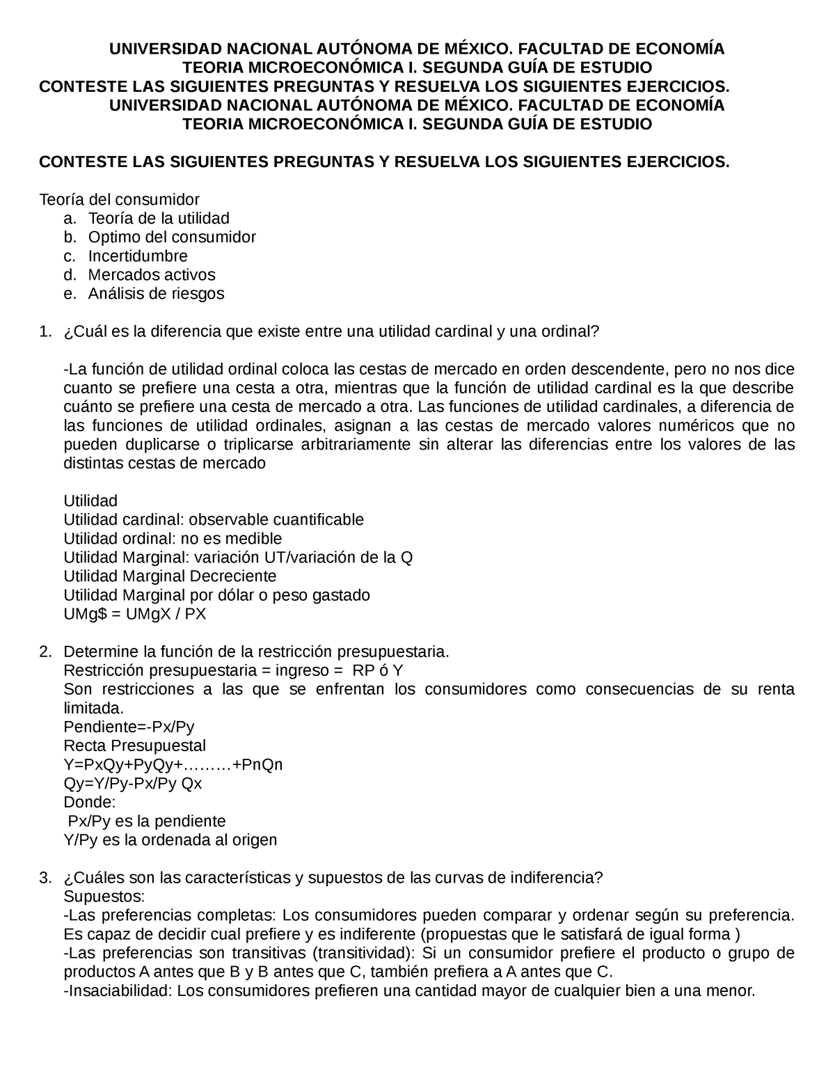 Segunda GUIA DE Micero - GUIA PARA EXAMEN DE MICROECONOMIA ...