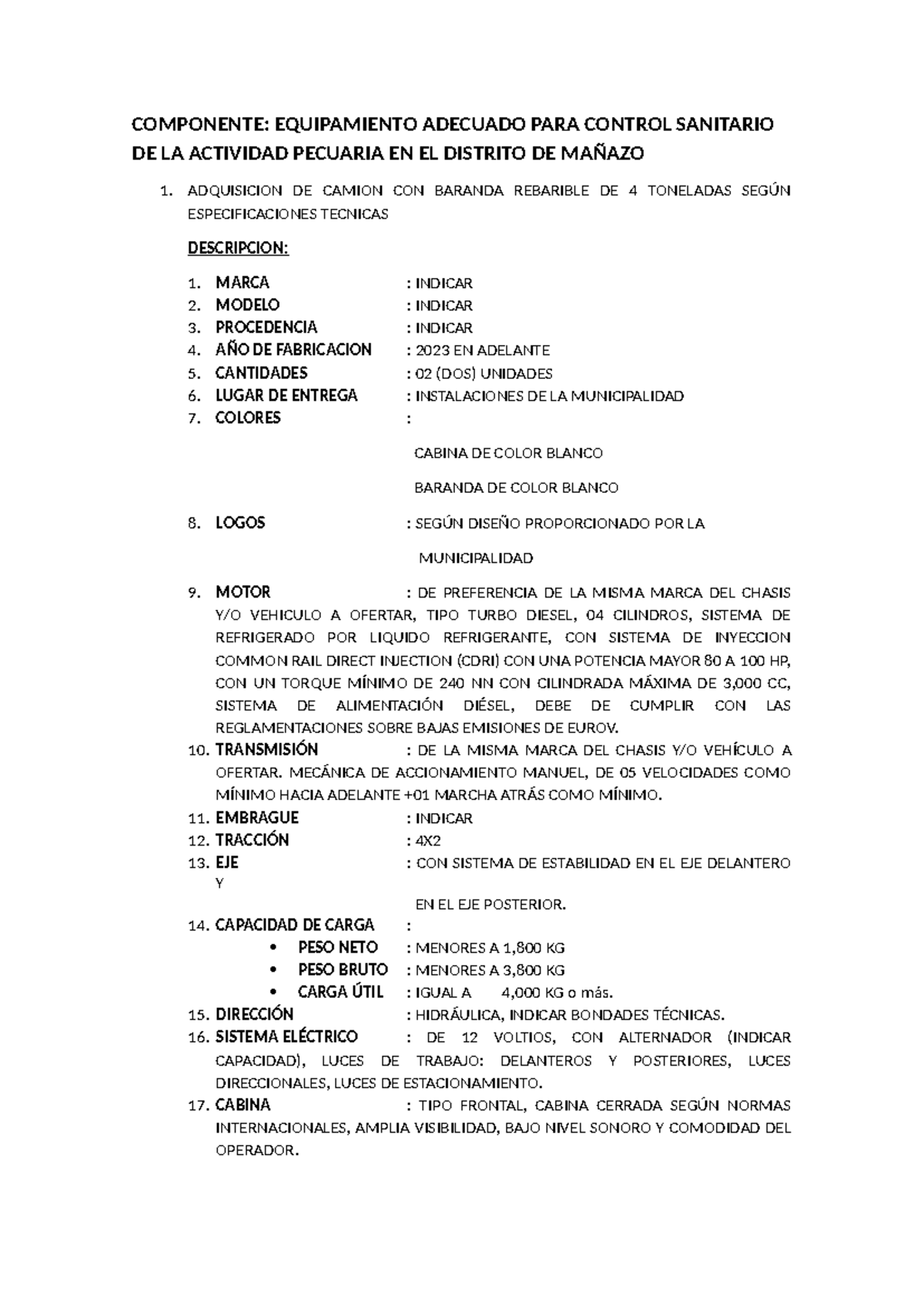 ET Camion Mañazo OKO - Apuntes - COMPONENTE: EQUIPAMIENTO ADECUADO PARA ...