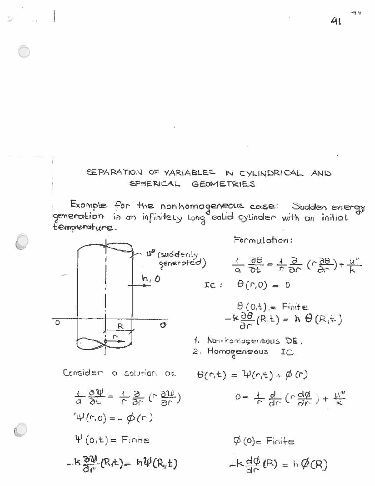Transient Problems in Cylindrical and Spherical Geometries - SEPARATION ...