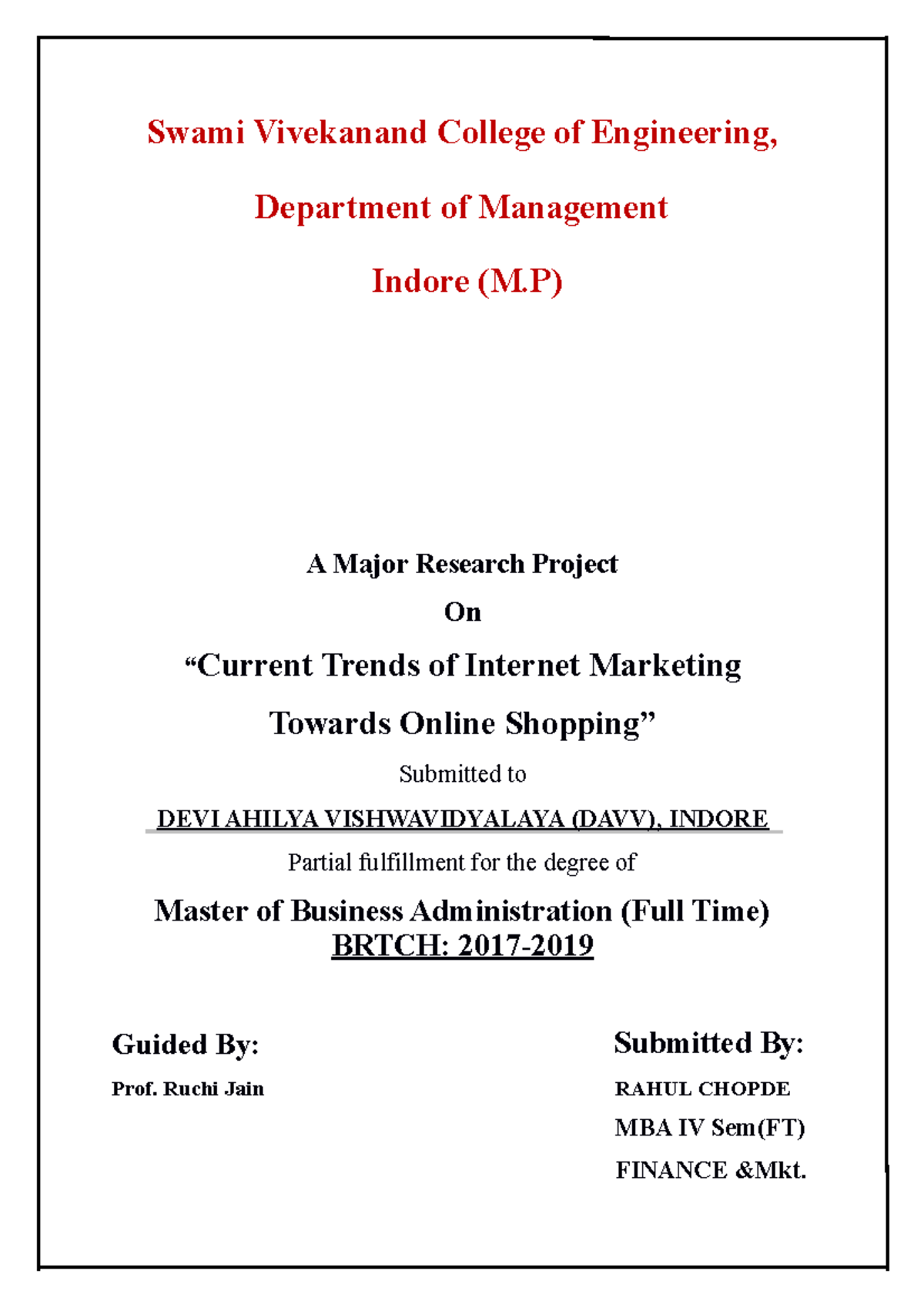 Mrp-project-report-of-mba compress - Swami Vivekanand College of ...