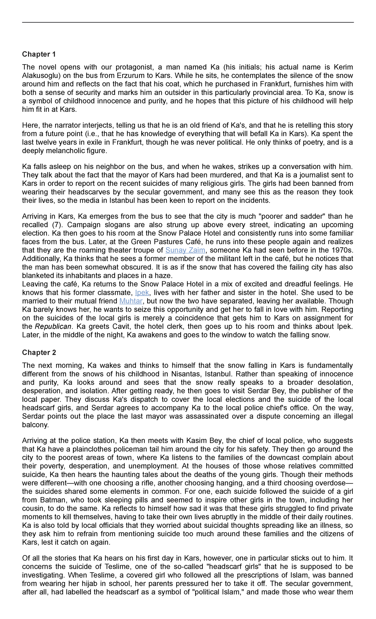 SNOW Chapter 1 5 - Chapter 1 The novel opens with our protagonist, a ...