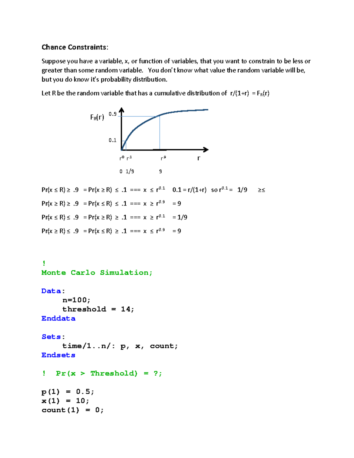 Ch 12Chance Constraints and Monte Carlo Simulation Chance