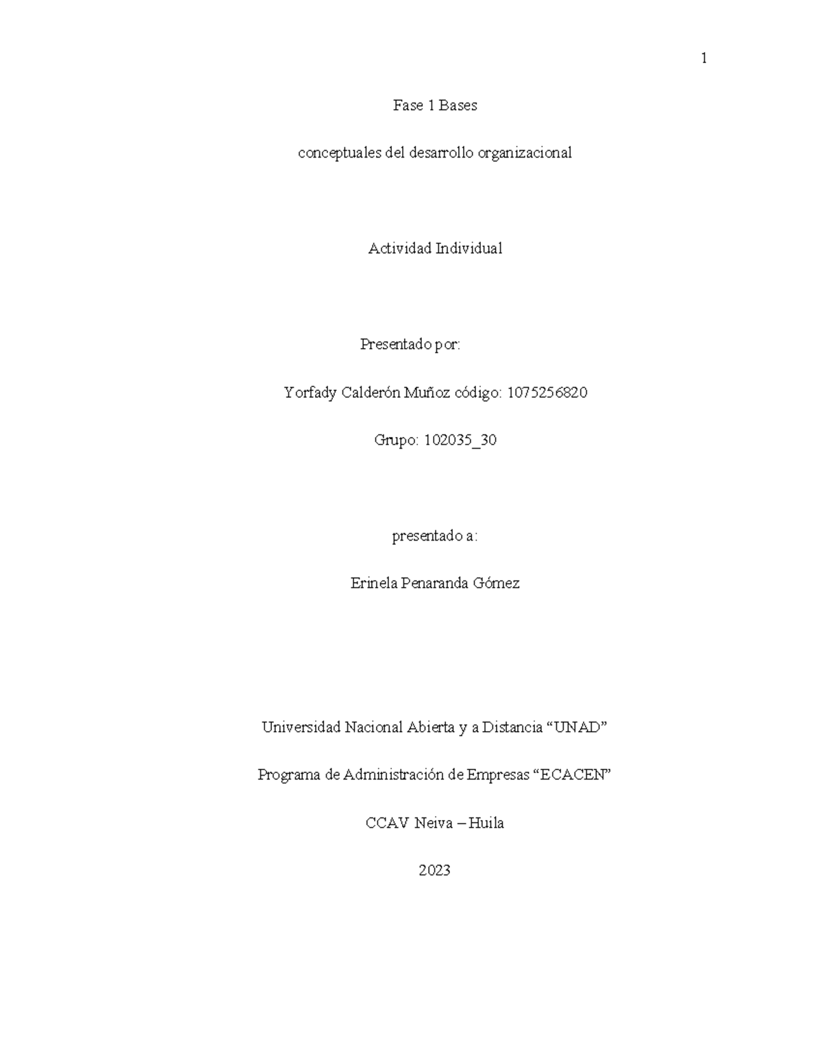 Fase 1 Bases - Fase 1 Bases conceptuales del desarrollo organizacional ...