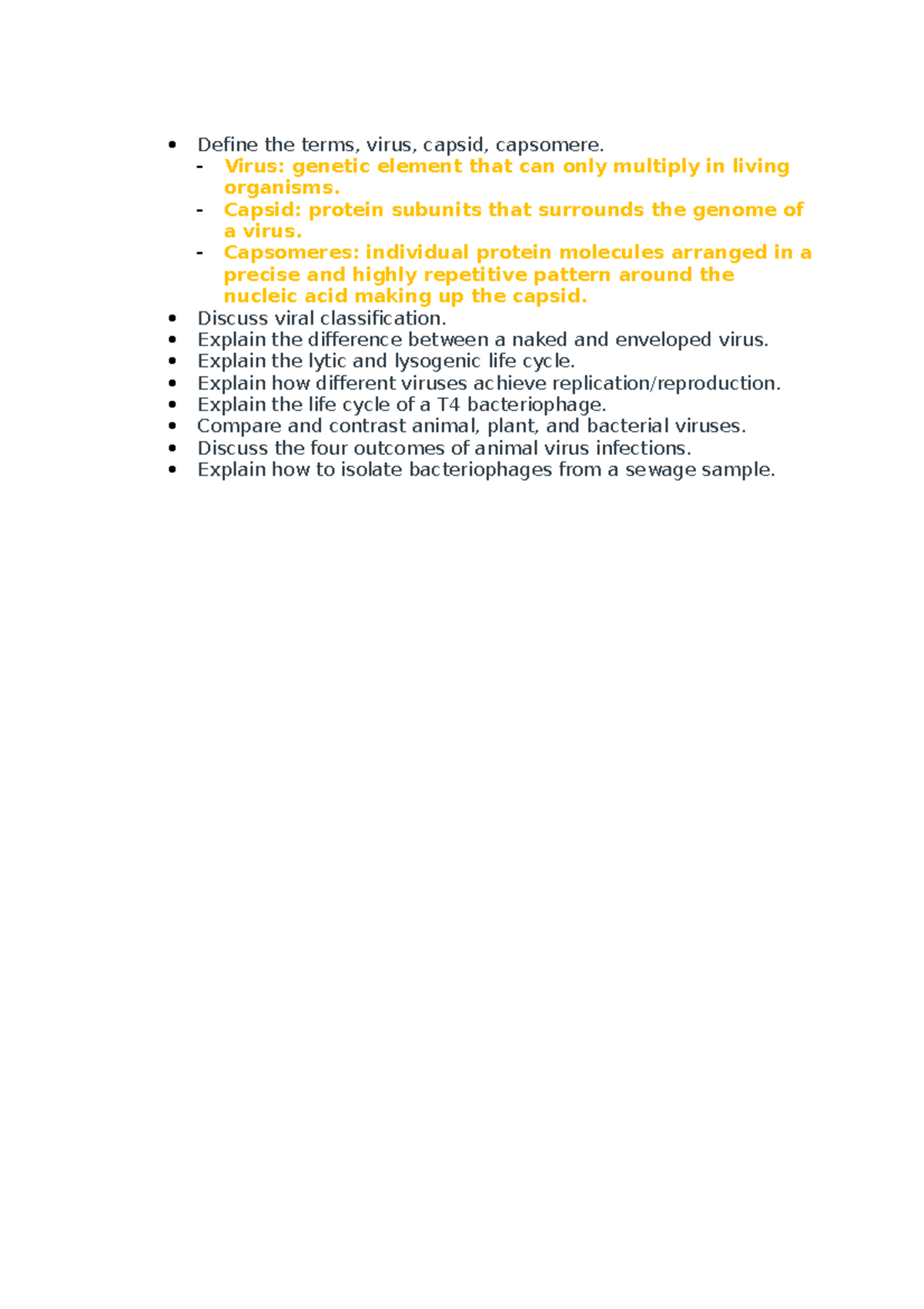 WEEK 7 - BLOCK4 - Define the terms, virus, capsid, capsomere. - Virus ...