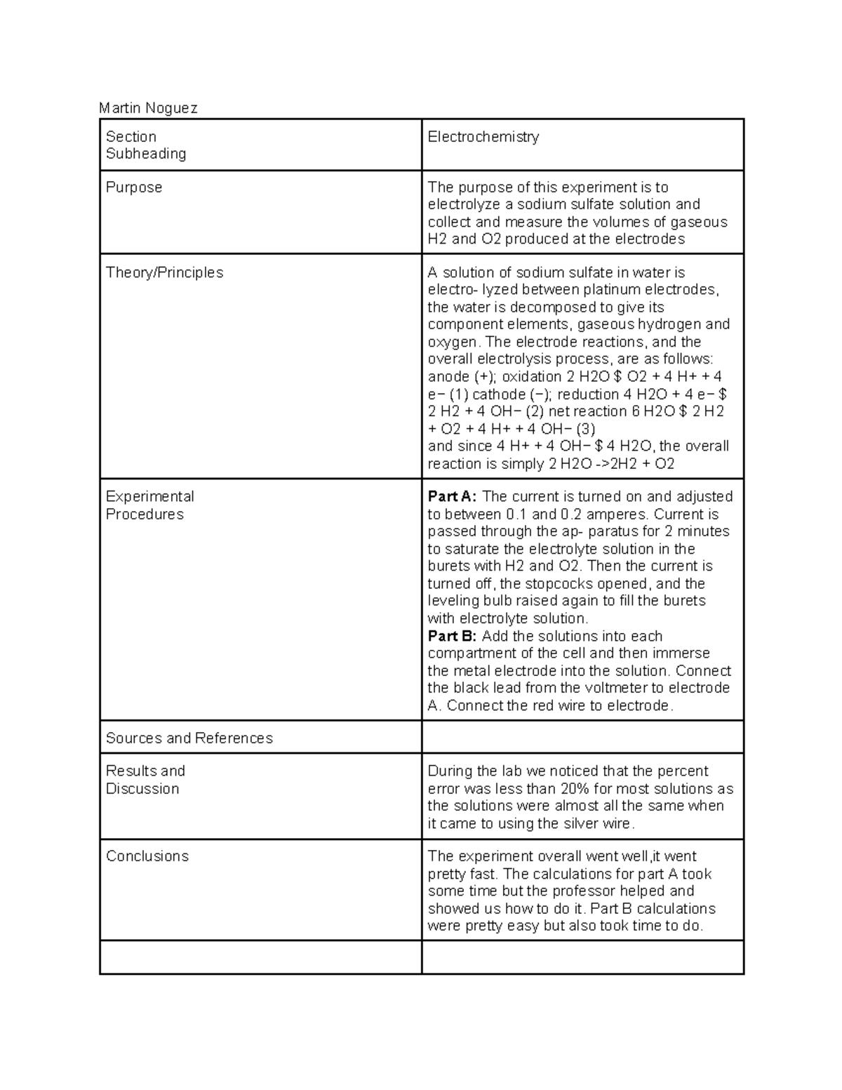 Electrochemistry - Martin Noguez Section Subheading Electrochemistry ...