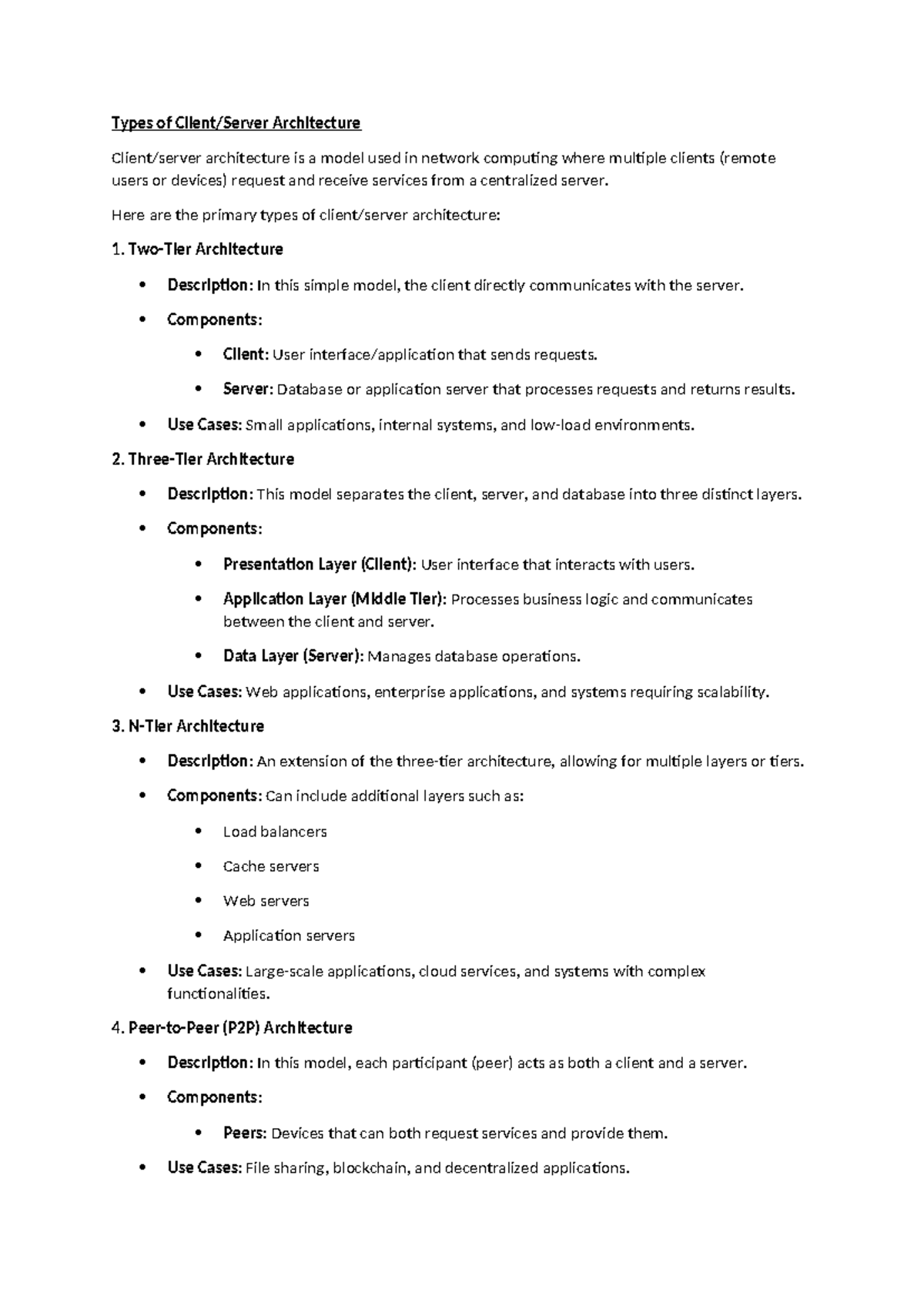 Types of Client-Server Architecture - Types of Client/Server ...