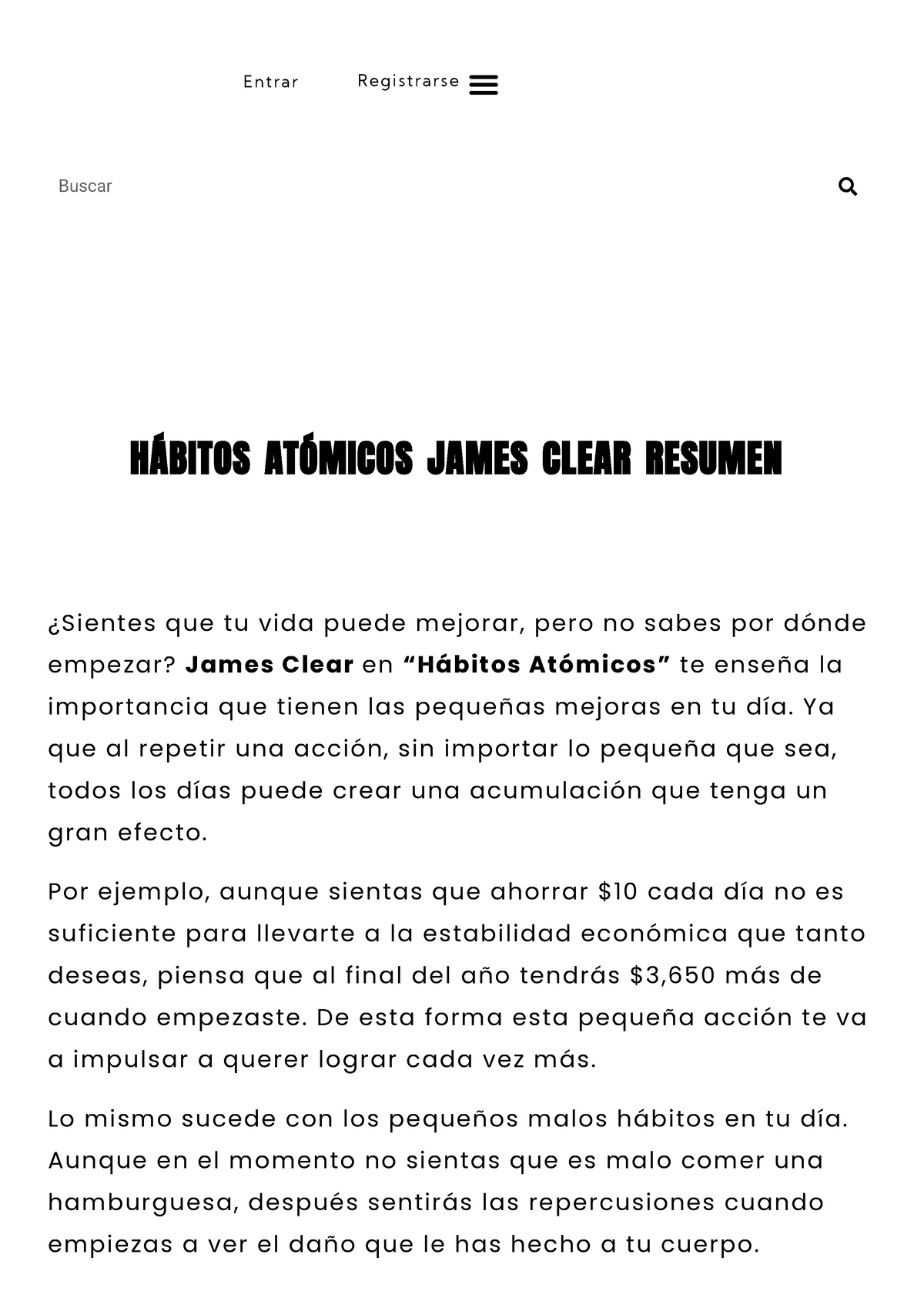 Hábitos atómicos James Clear resumen - Devoradores de Libros
