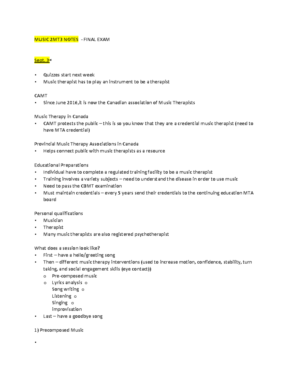 Music 2MT3 Notes EXAM - Music 2Mt3 - McMaster - Studocu
