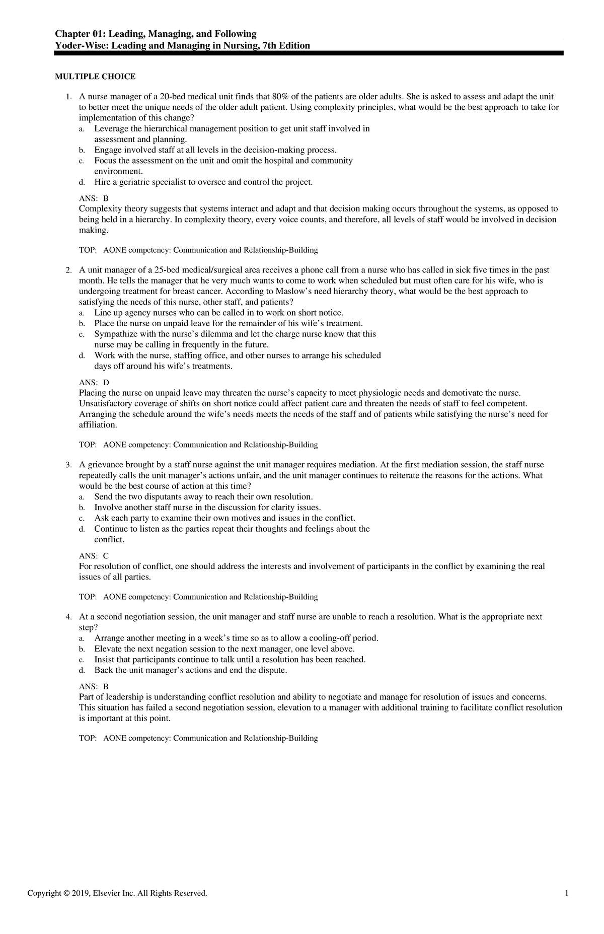 Exam View - Chapter 01 - Chapter 01: Leading, Managing, and Following ...