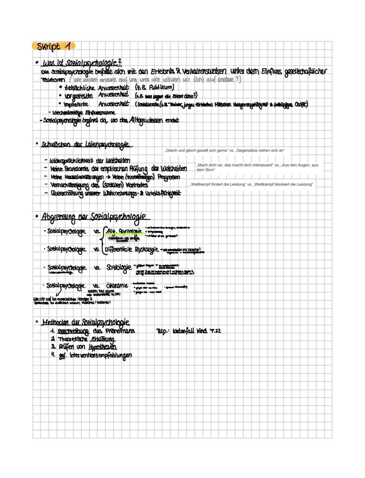 Lernzettel - Was ist Sozialpsychologie - Skript 1 ...