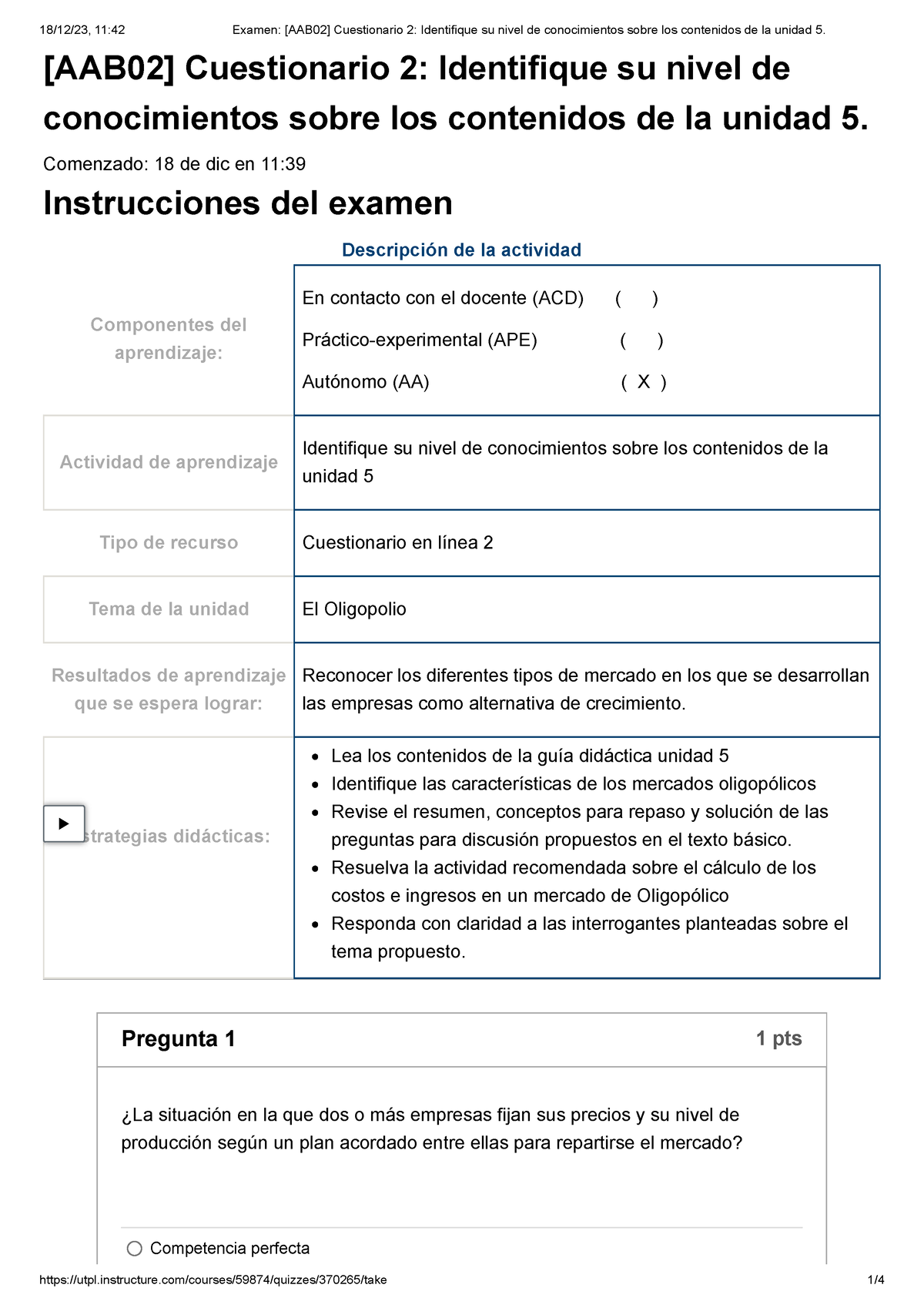 Examen [AAB02] Cuestionario 2 Identifique Su Nivel De Conocimientos ...