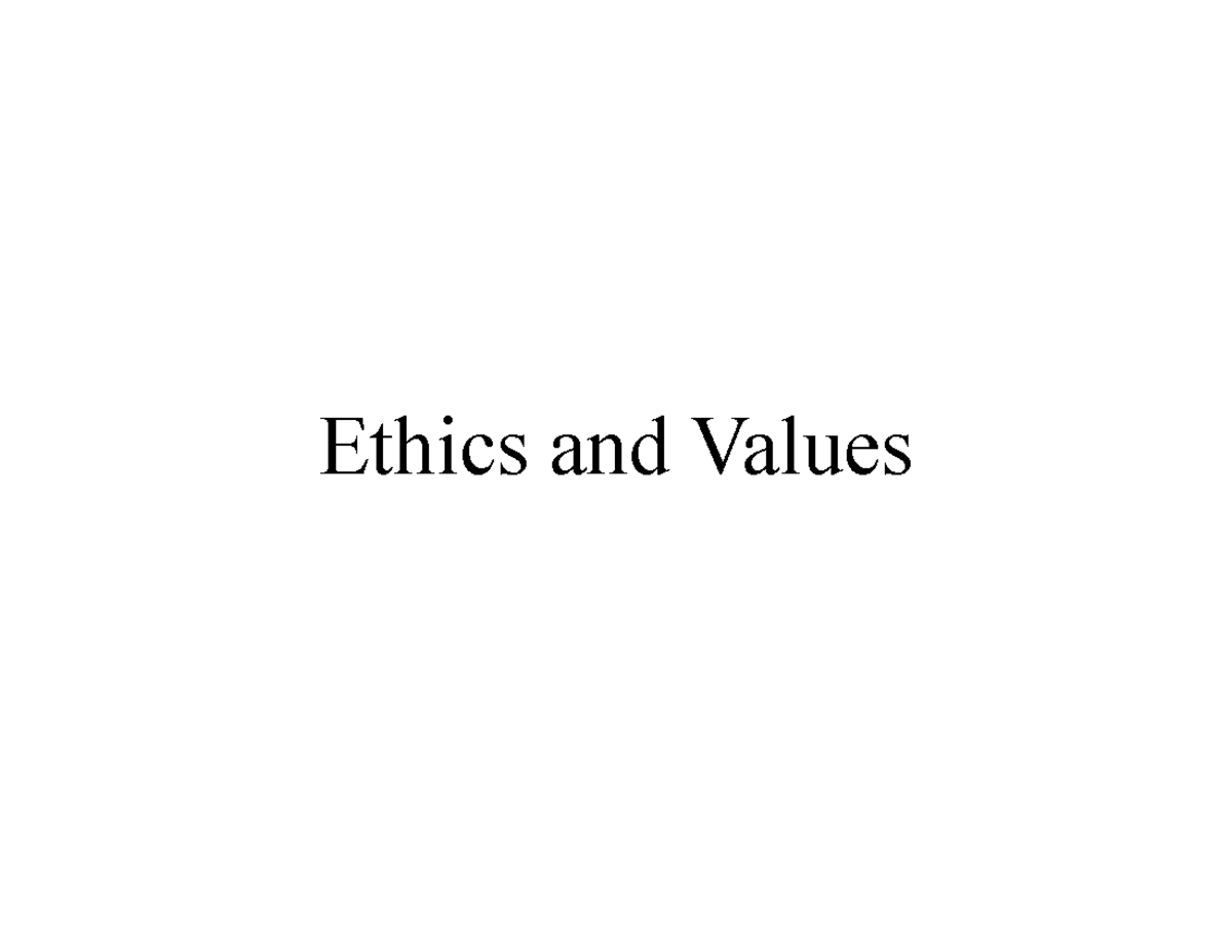 Ethics and Values Module 1 - Ethics and ValuesEthics and Values Module ...