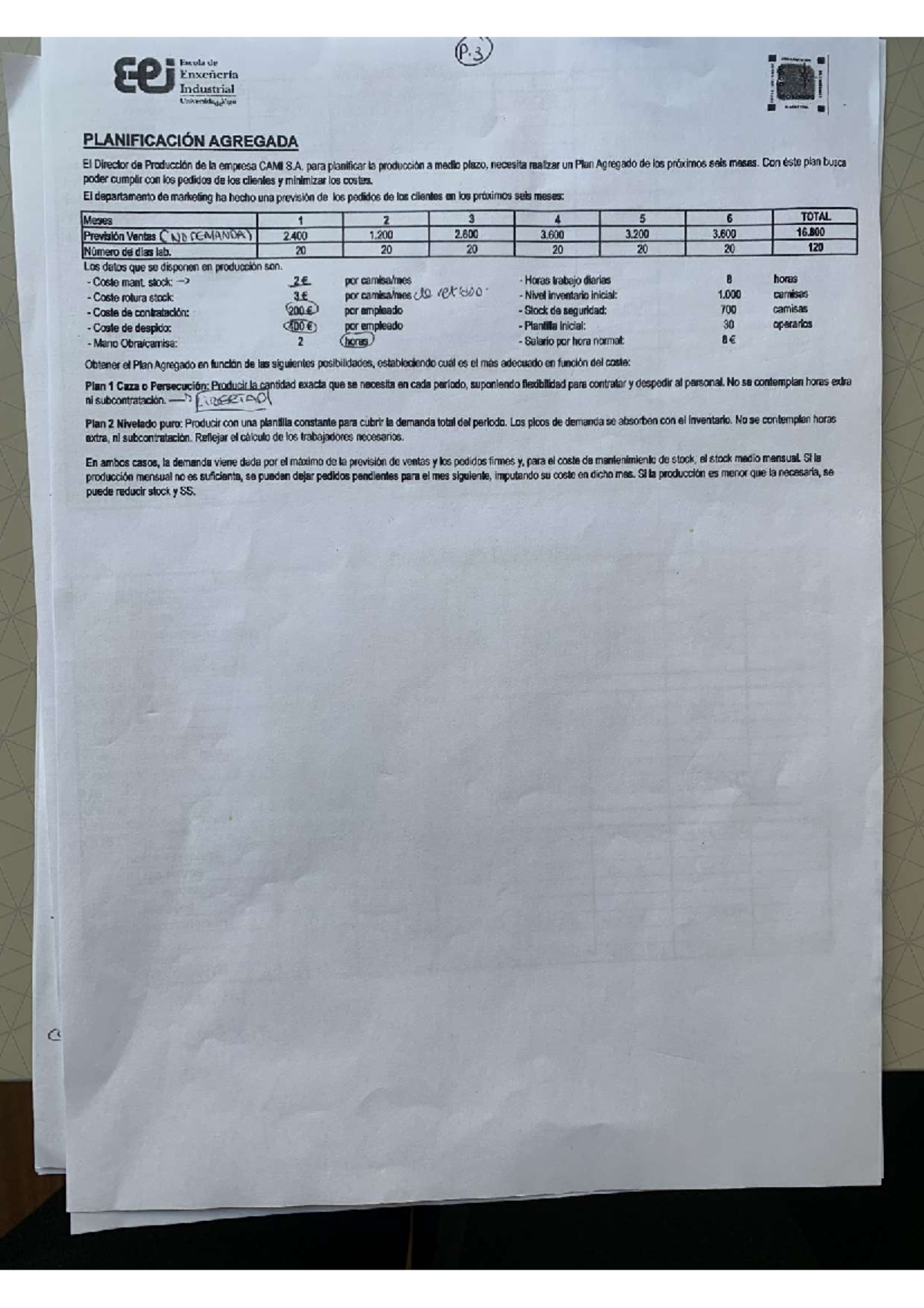 PLAN AG I - planificacion agregada 1 - Fundamentos de organización de ...