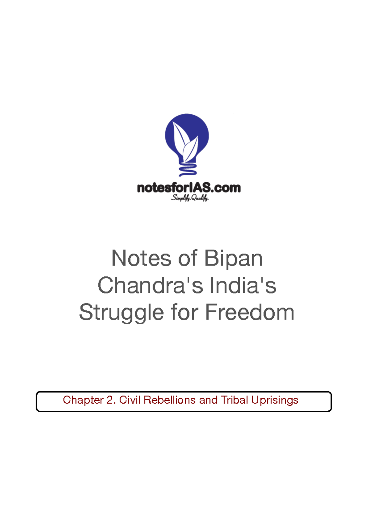 Civil-rebellions 1 - Do not think so - Notes of Bipan Chandra's India's ...