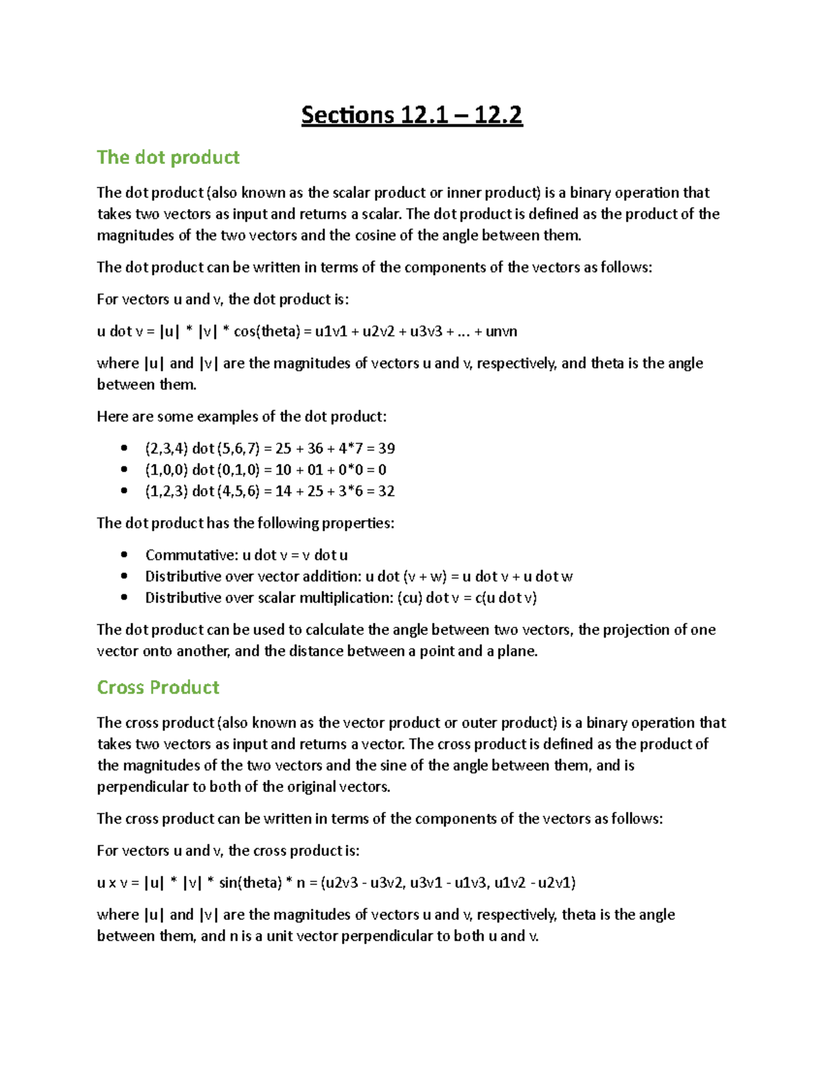 the-dot-product-the-cross-product-sections-12-12-the-dot-product